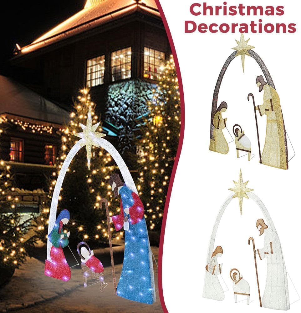 Christmas Led Scene Snapklik.com : 5.5FT Christmas Outdoor Lighted Nativity Scene,Nativity ...