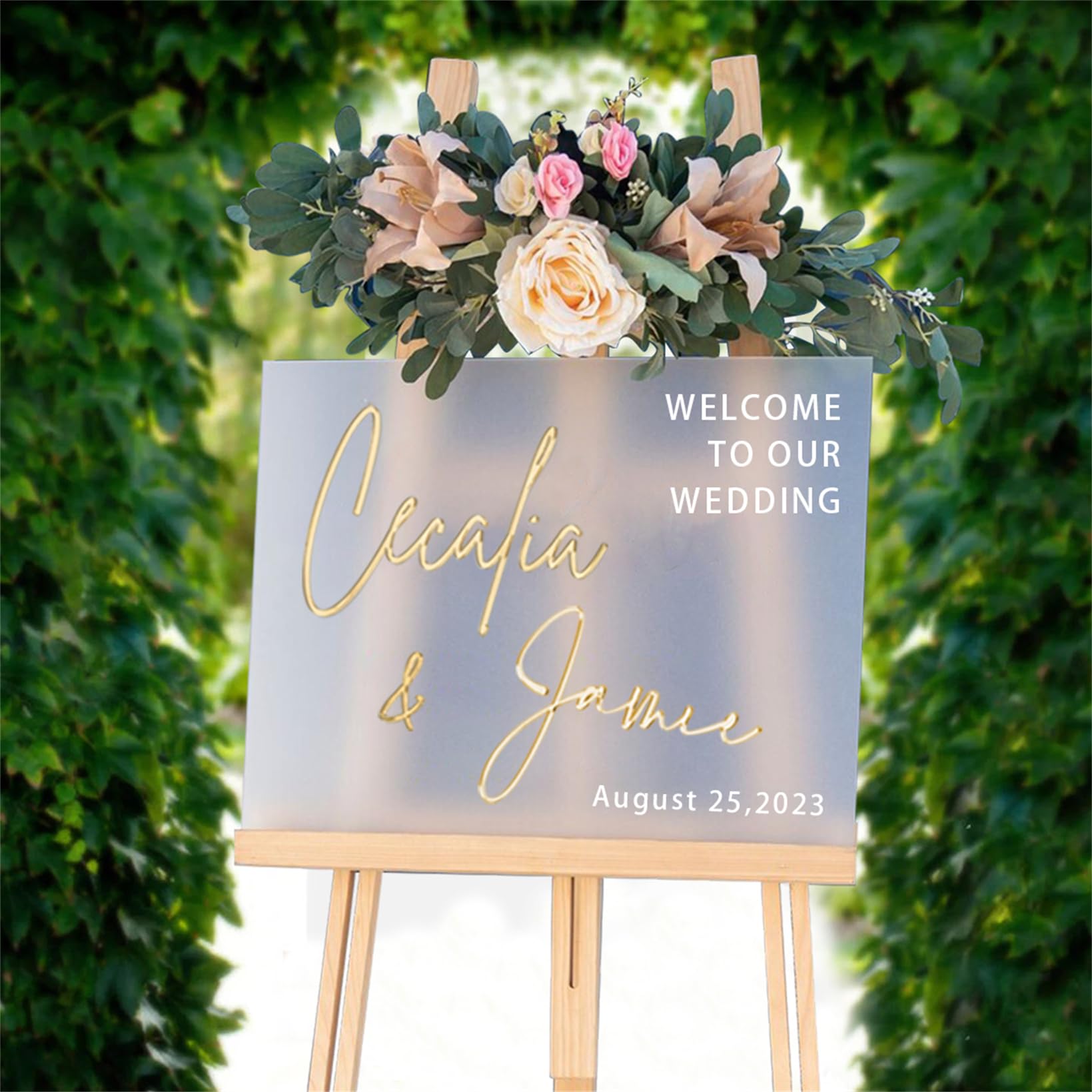 Amazon.com: Personalized Name Wedding Welcome Sign Frosted Acrylic
