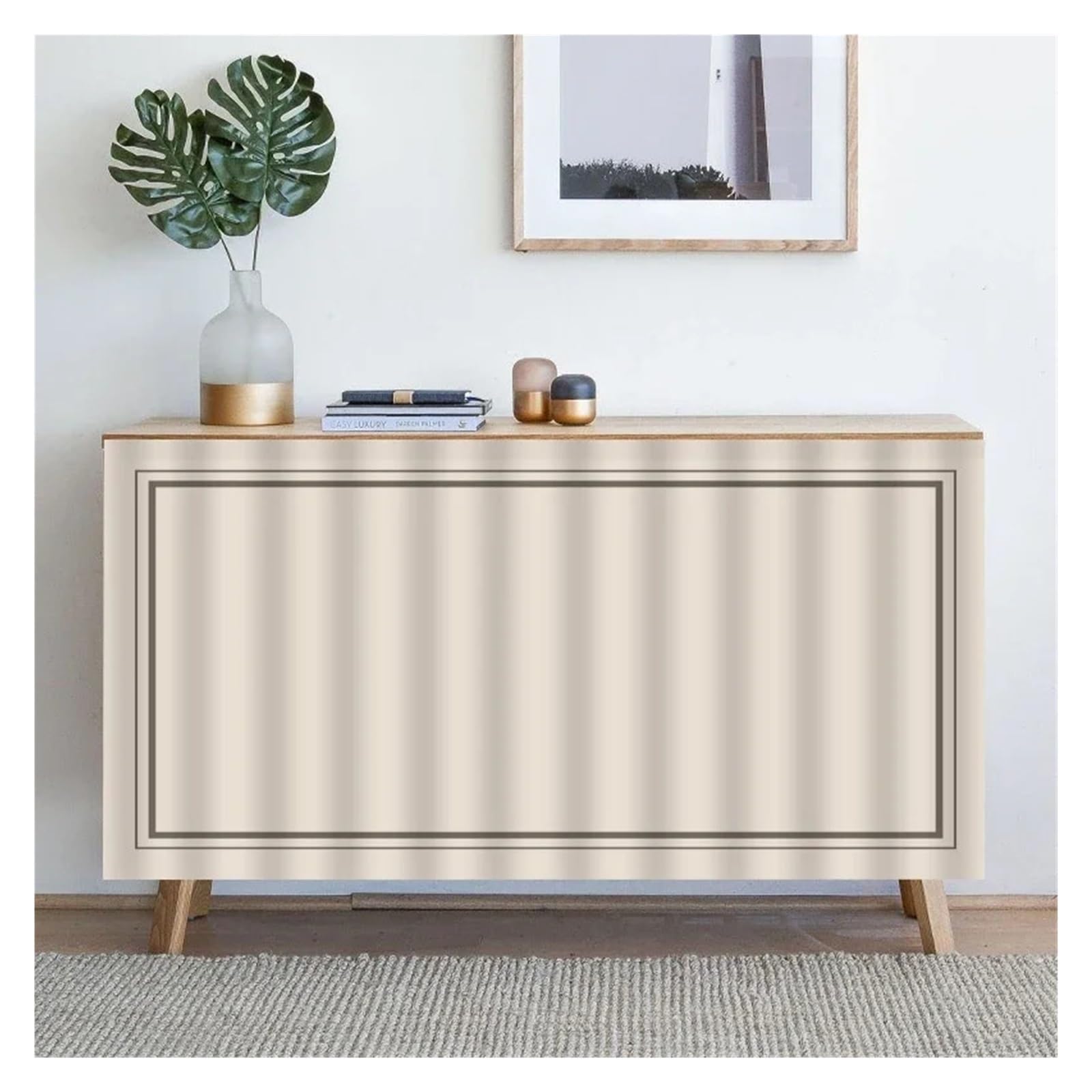 BDFJEDS Cabinet Curtain Self Adhesive Cabinet Curtain Household Furniture Short Curtains Simple Style Kitchen Cabinets Dustproof(Color2,ADHIBIT_W50XH70CM)