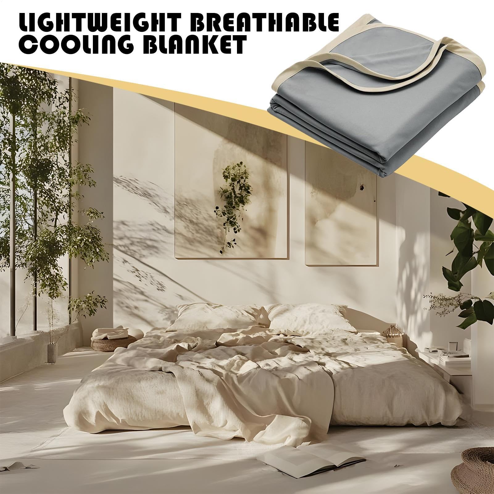 Generico Plaid Fresca, Leggera, Assorbe Calore, Biancheria per | Coperta Rinfrescante per chi Dorme Caldo per divano, soggiorno, camera da , studio, sedia, auto, viaggio, viaggi in auto,