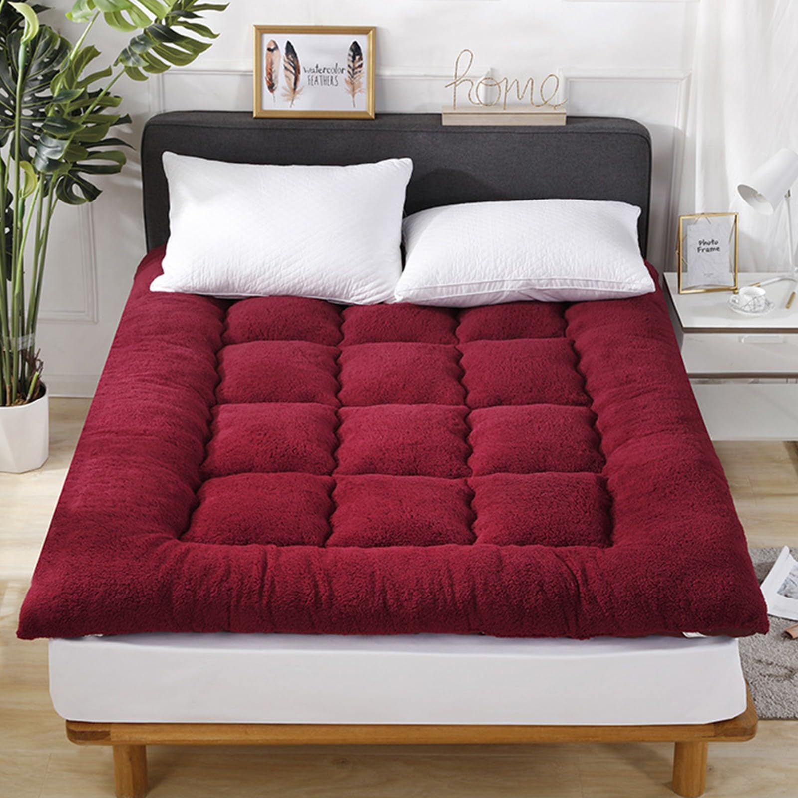Japanese Futon Mattress,Lamb Cashmere Natural Soybean Fiber Foldable Mattress,Guest Mattress For Floor Soft Plush Sleep Mat For Adults Tatami Mattress Mattress Topper(Color:11,Size:90 * 200cm)