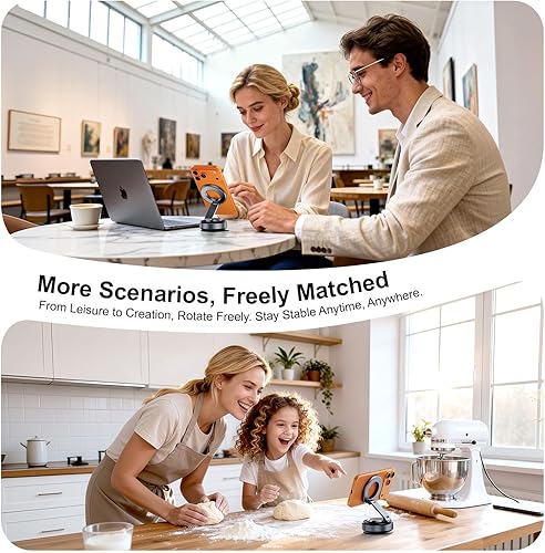 Miniatura 8 de Soporte de teléfono para automóvil Magsafe 80 libras de succión más fuerte y 3200 gf ultra magnético Soporte de teléfono al vacío ajustable de 360