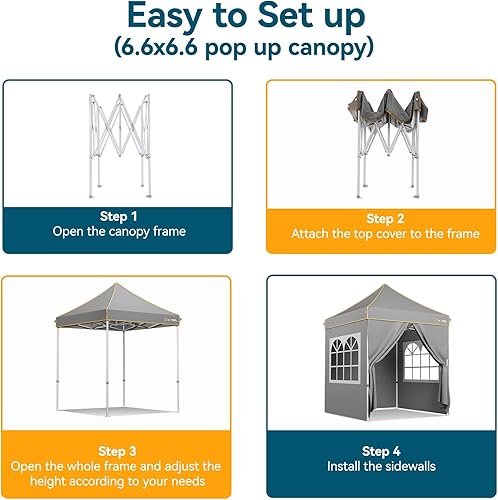 Miniatura 8 de Tienda de campaña de playa JUDVX - Tienda de campaña portátil con 4 postes y 8 sacos de arena para playa, campamento, patio trasero, picnic, 11 x 10