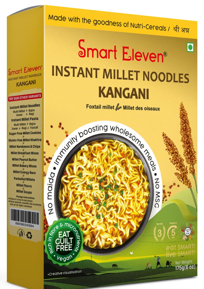 smart eleven instant foxtail noodle | Healthy Millet Noodles | Zero Maida | Zero Wheat | Preservative Free | 175 g