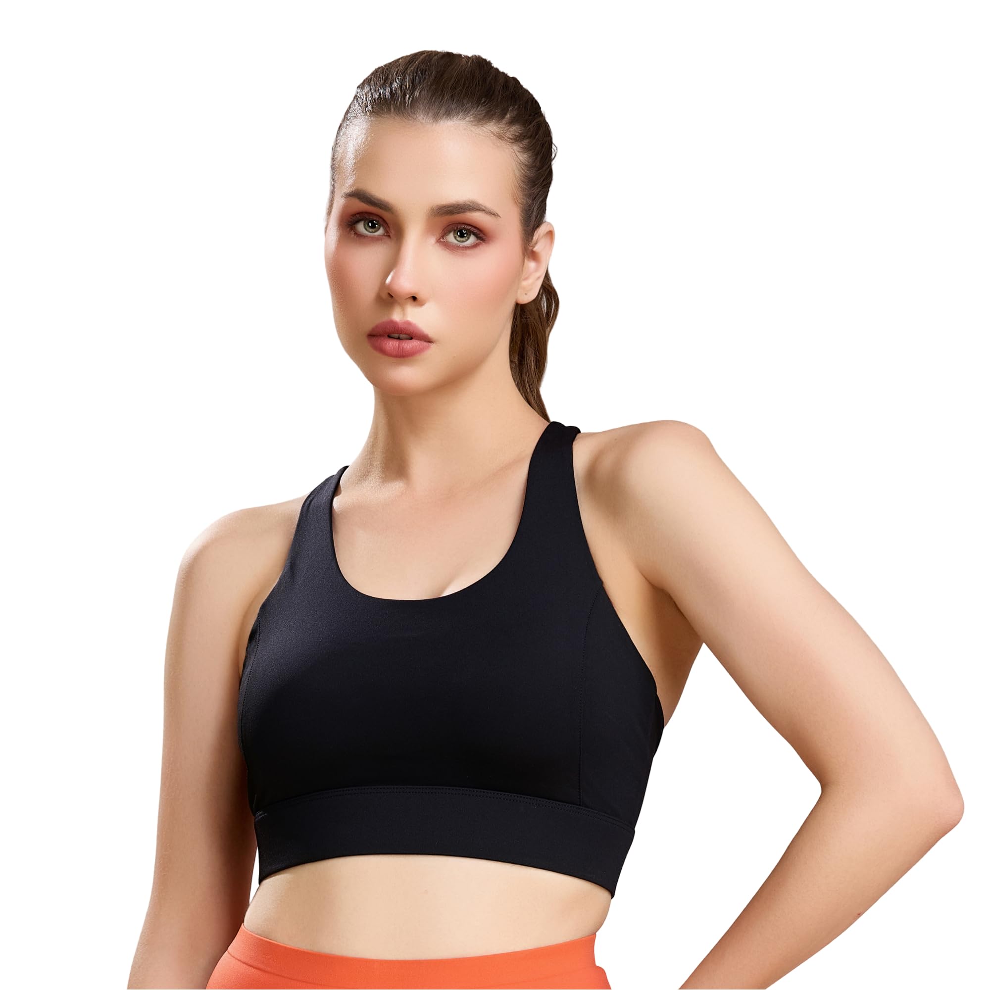 soie Women's Padded Non Wired Seamless Racerback Sports Bra-picture-34