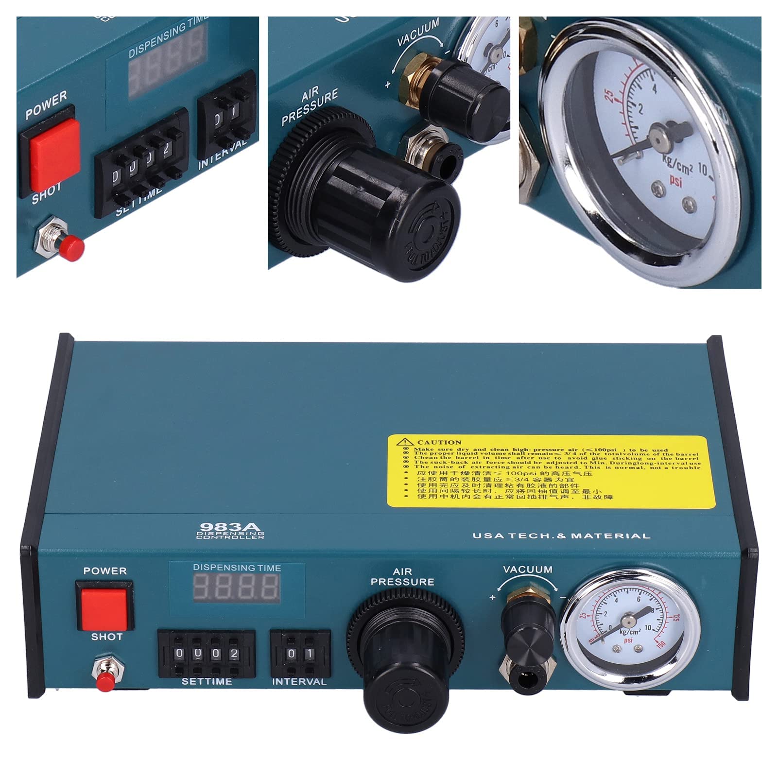 Distributeur de Colle Semi-automatique Machine de Compte-gouttes en Alliage D'aluminium avec Minuterie et Affichage Numérique pour Appareils Ménagers (AC220V EU Plug)