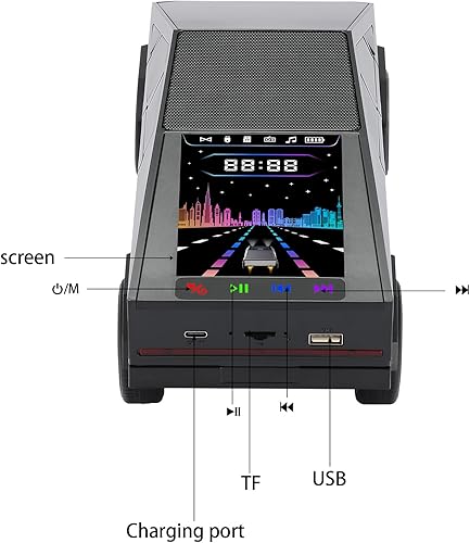 Miniatura 8 de WS-580 Replica Bluetooth Pickup Truck Altavoz portátil, con pantalla de visualización, sonido HD, emparejamiento TWS, radio FM, micrófono
