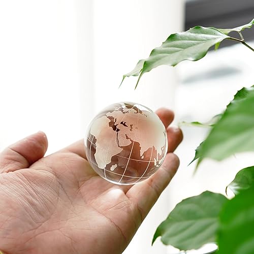 Miniatura 5 de Bola de cristal de tierra de 2.362 in con soporte de esfera de cristal, decoración de bola de globo para el hogar, oficina, escritorio, regalo único
