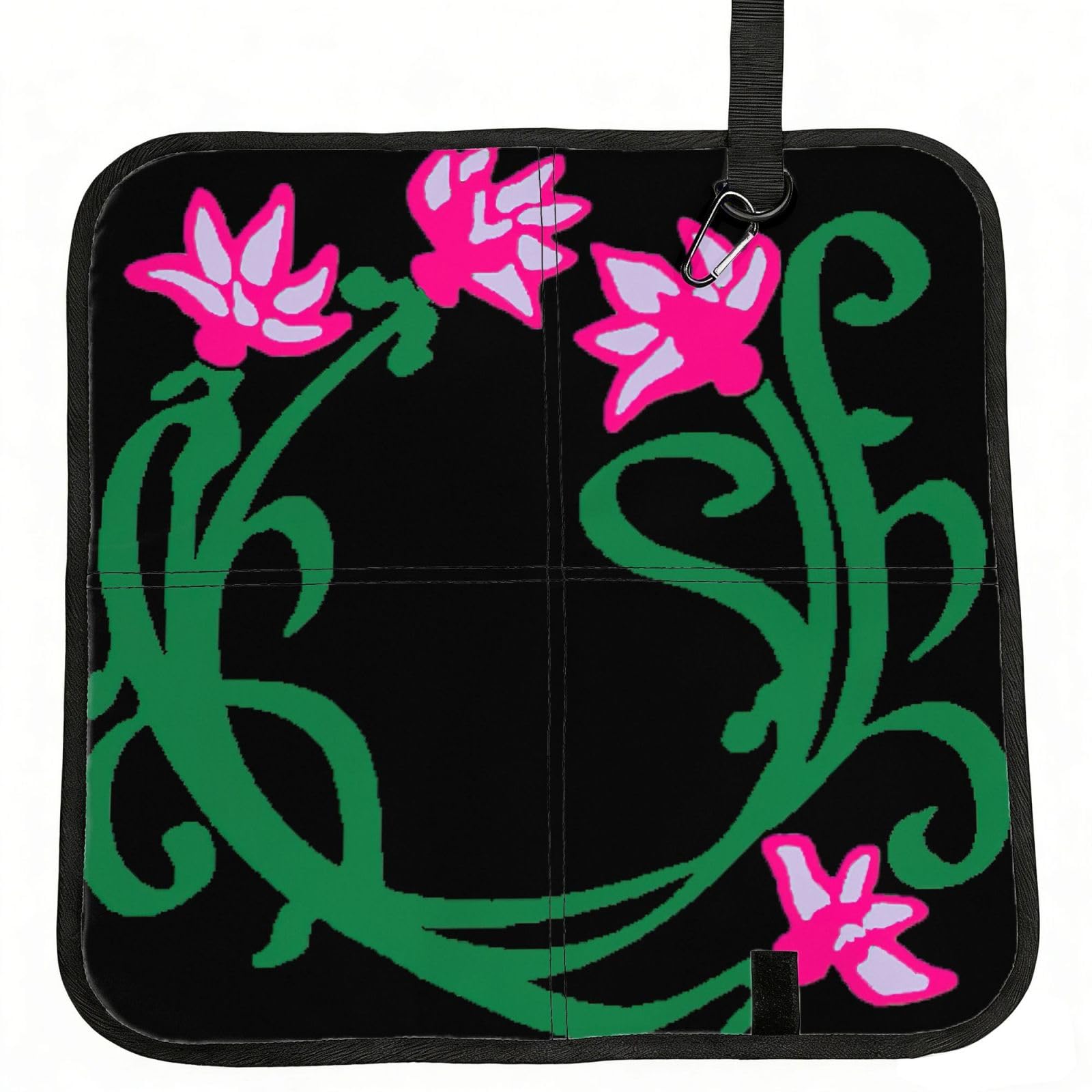 SDEGTHO Lotus Flower Namaste Printed Foldable Seat Pad with Closure, Lightweight Cushion for Airplane Travel Camping