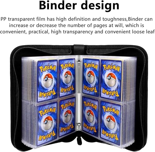 Miniatura 6 de Carpeta de tarjetas coleccionables de béisbol de 400 bolsillos, soporte para álbum de coleccionista de tarjetas deportivas con 50 fundas extraíbles