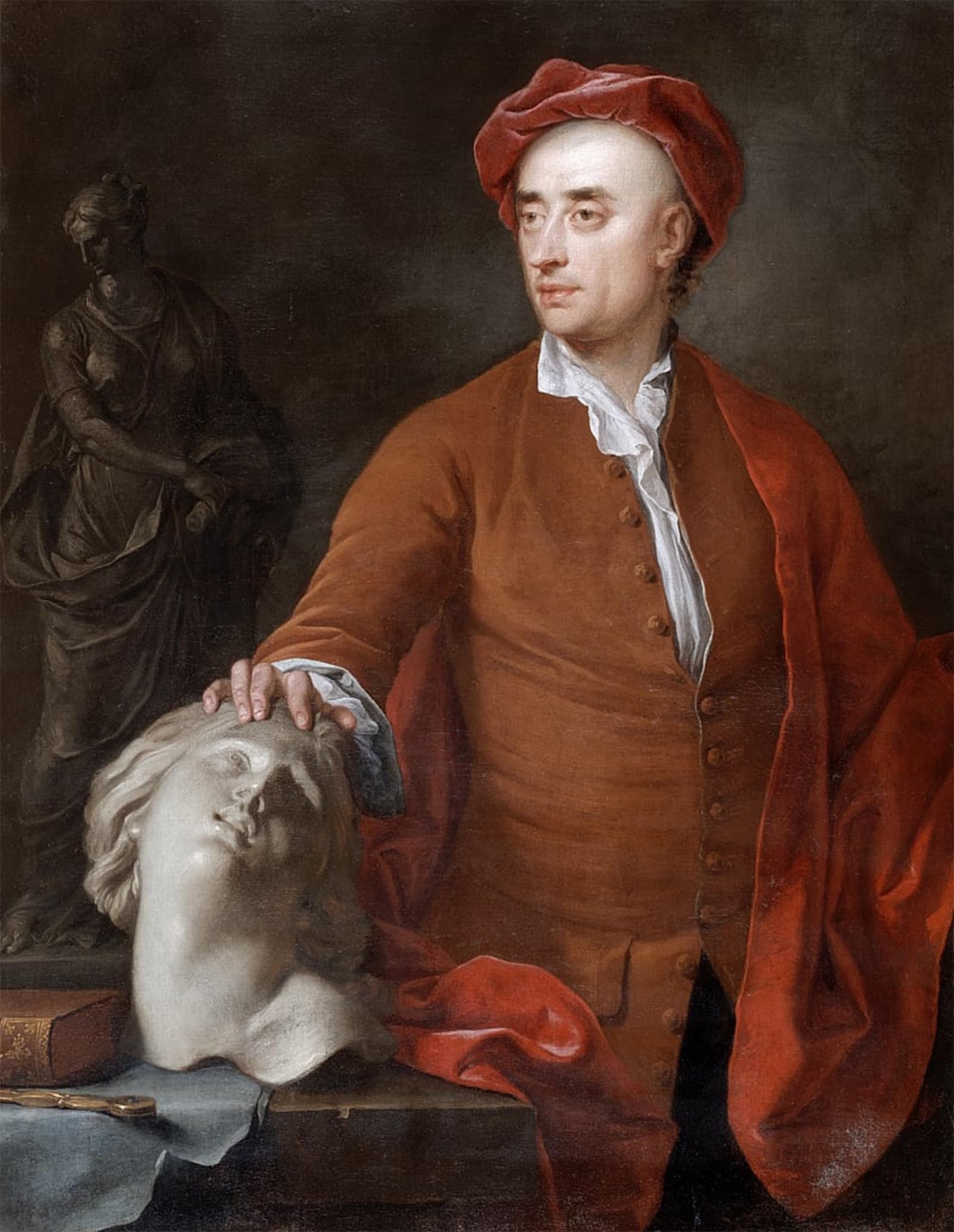 ARTXLXXBN Famous Painting Canvas Artwork Graffiti Print Portrait of Michael Rysbrack by Samuel Buck Portrait Canvas Image for Home Decor 60x90cm