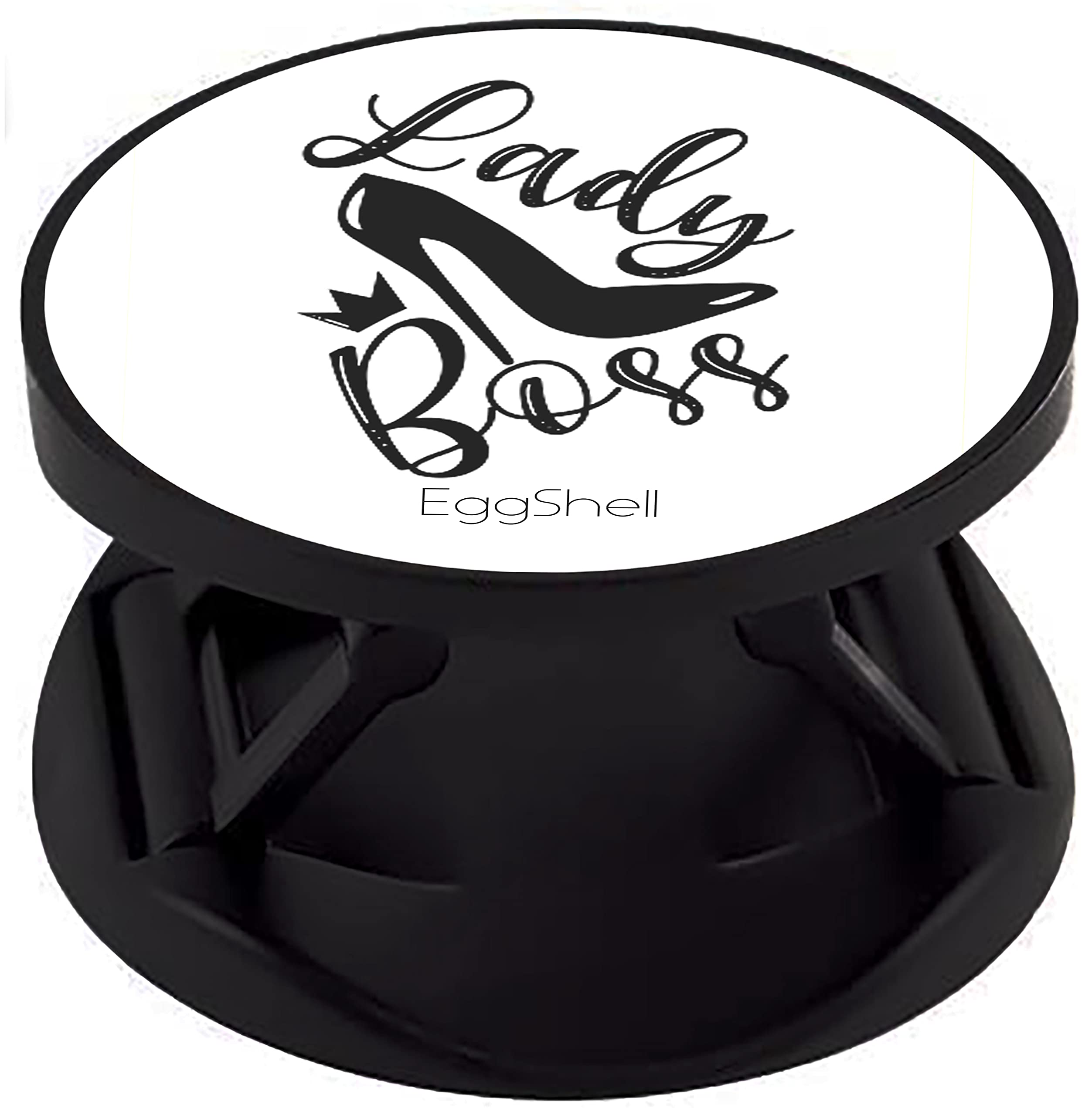 EggShell Mobile Finger Grip Back Holder (Sockets) Premium Glossy Finish Effect with Black Expanding Stand Fold Compatible All Basic Cell Phone & Tablets (Black White Lady Boss) (B096SSZS4T) Amazon Price History, Amazon Price Tracker