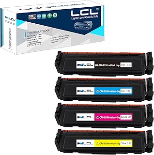 with Chip LCL Compatible for Canon 055 055H CRG-055 CRG-055H 3020C001 3019C001 3018C001 3017C001 Toner Cartridge (4-Pack Black Cyan Magenta Yellow) for Canon Color imageCLASS MF740C MF741Cdw