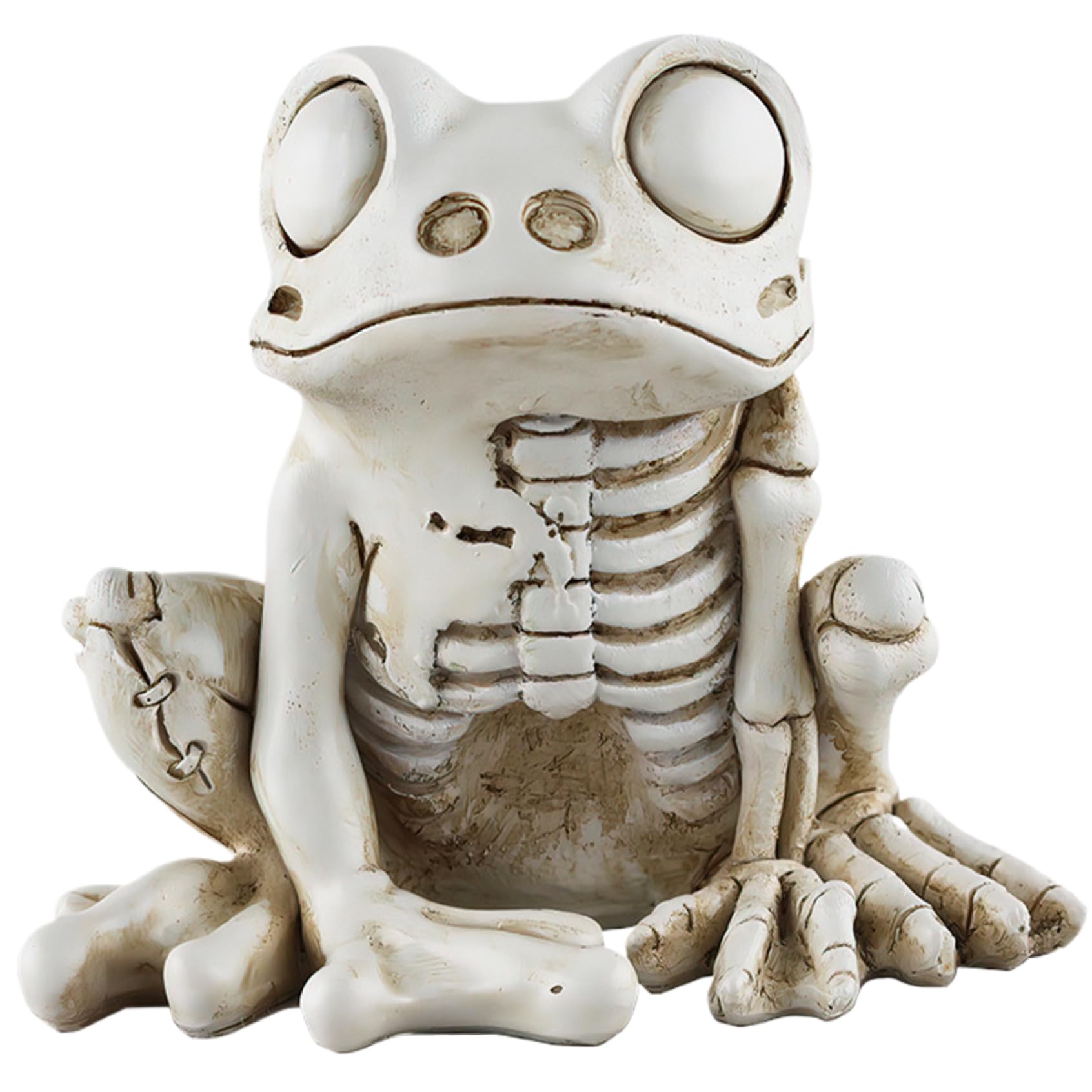 Striegro Frog Skeleton, Scary Halloween Prop, Gray, 4x2x3in..