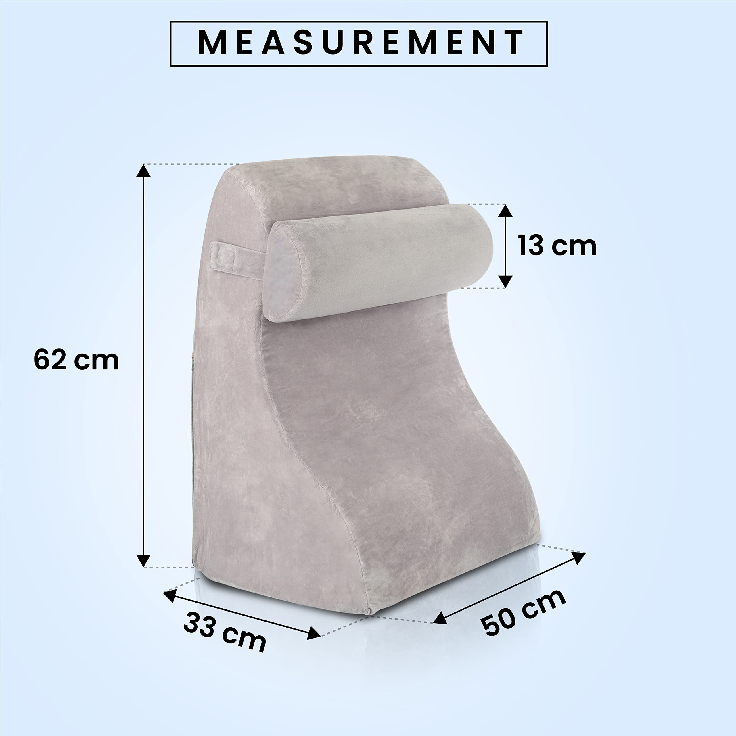 Poduszka do czytania i poduszka do czytania na łóżko i kanapę | Ergonomiczna poduszka antyrefluksowa dla dorosłych - poduszka pod plecy z możliwością prania poszewką i podparciem pleców i szyi