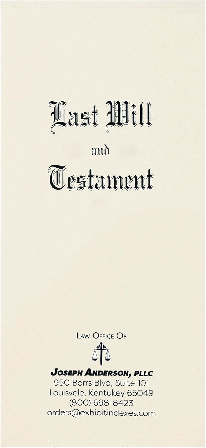 Exhibitindexes® Personalized Last Will & Testament Envelopes