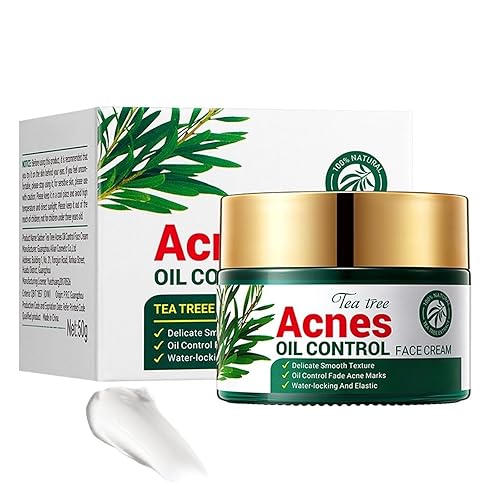 Crema facial de aceite de árbol de té, tratamiento del acné, crema facial de árbol de té, crema hidratante facial para control de aceite, crema