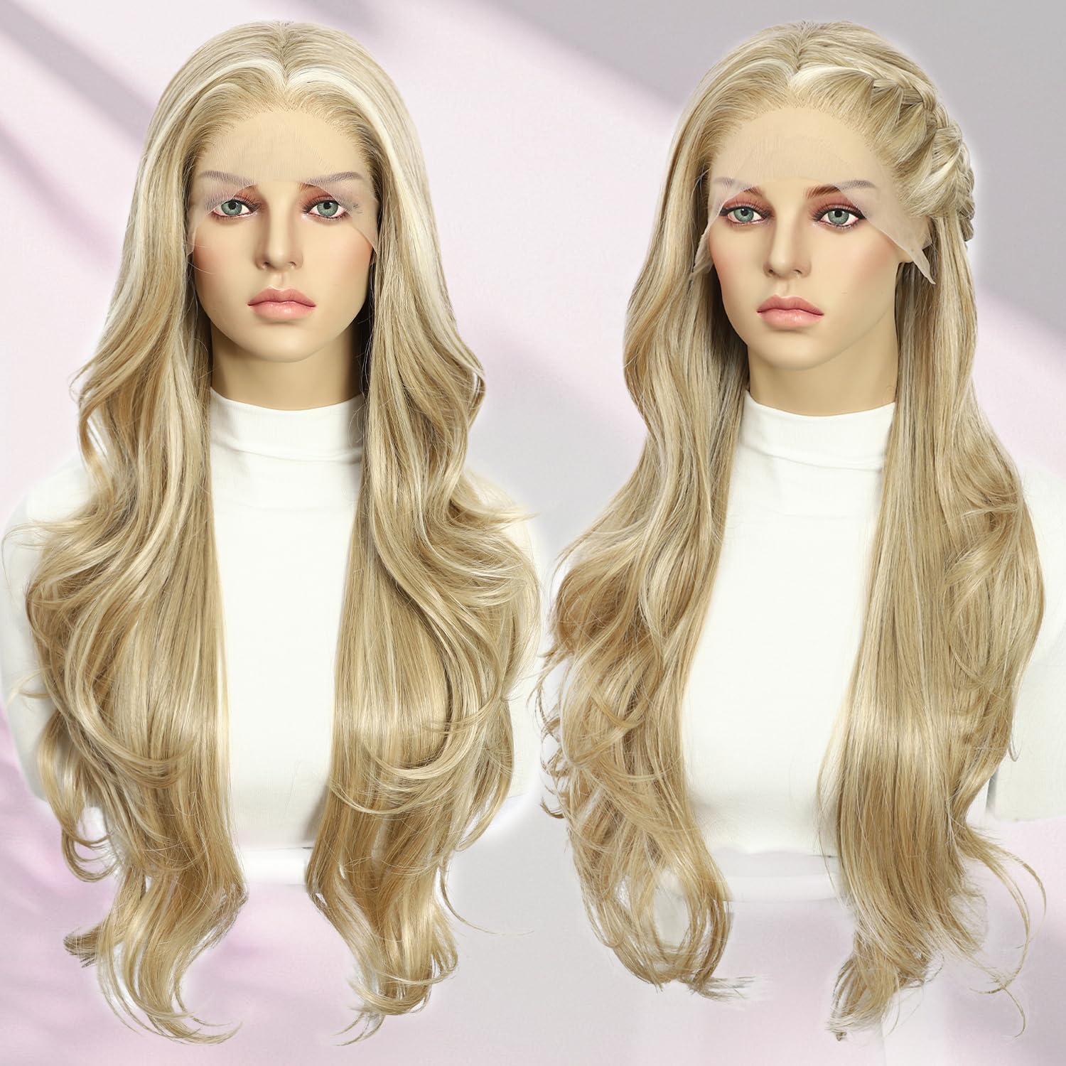 SOMIARIK Blonde Layered Lace Front Wig