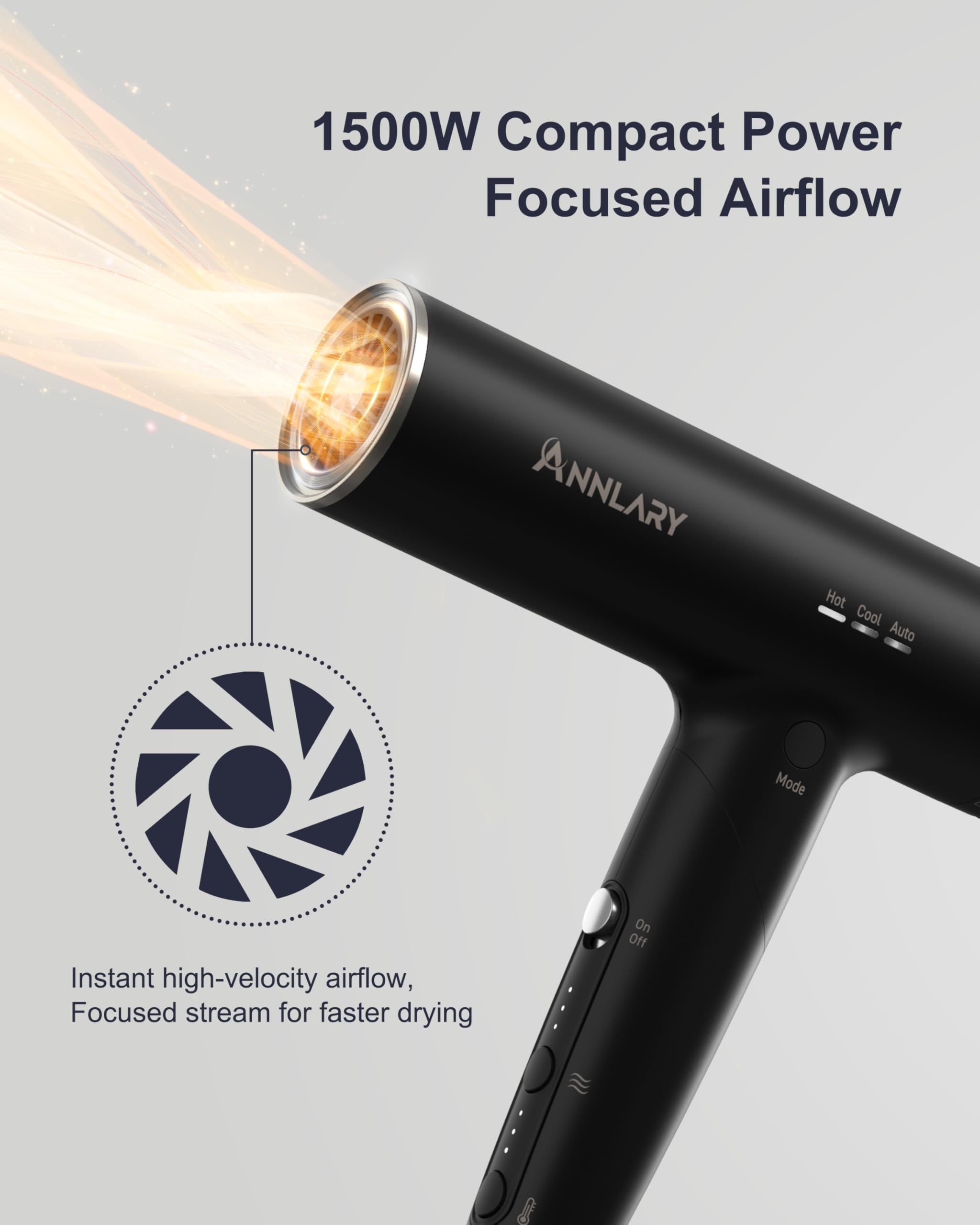 Amazon.com : ANNLARY Dual Voltage Hair Dryer, Blow Dryer with