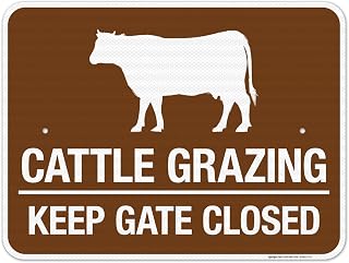 Metal Tin Sign For Cattle Grazing Keep Gate Closed Sign Home Wall Decor Novelty Birthday Gift Garden Yard Signs Vintage Printing Plaque, 8"x12"