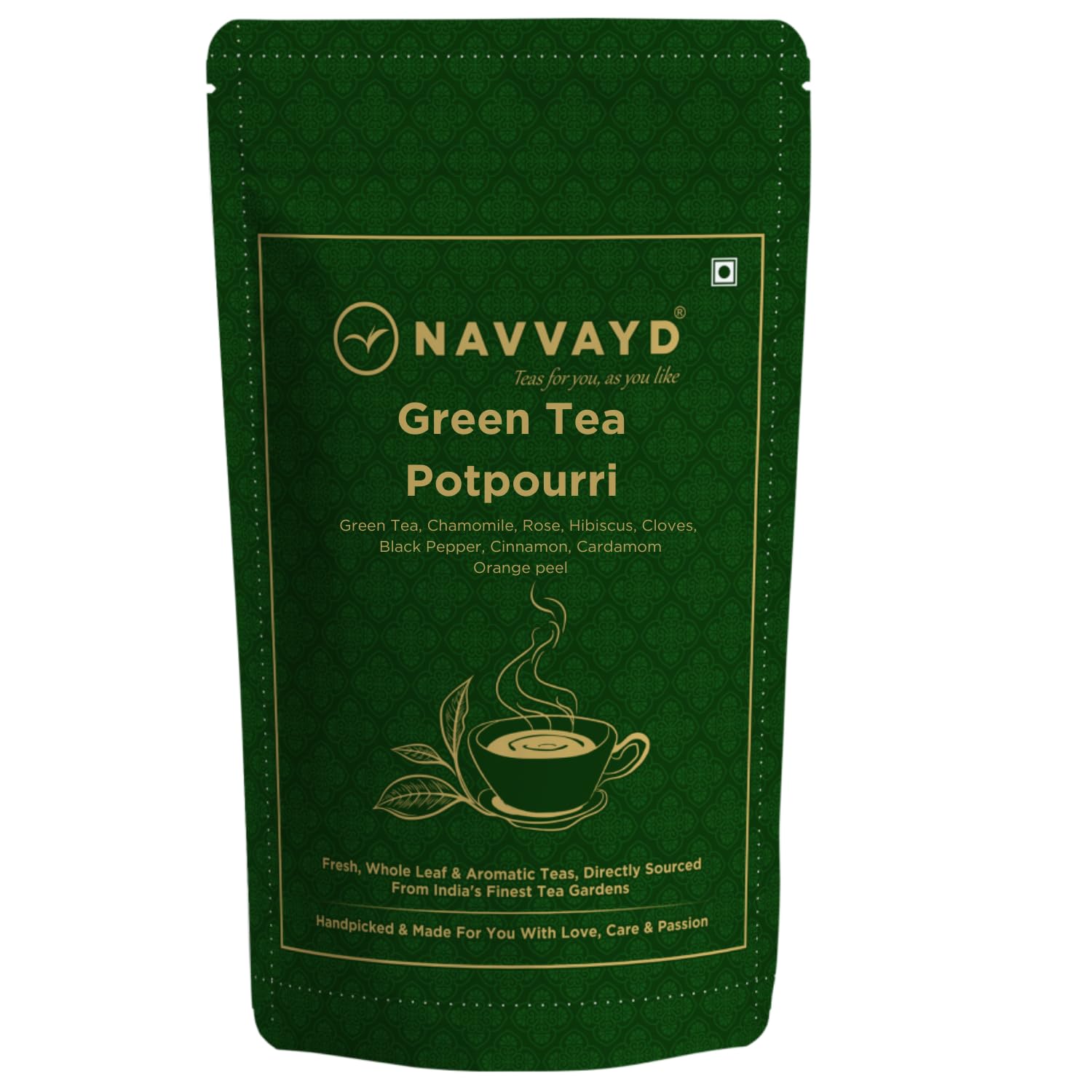 Navvayd Potpourri Green Tea, With Real Chamomile Rose Hibiscus & Spices, Loose Leaf - Enjoy Hot or Cold, (100 Gm, 50 Cups) (B07R2DPX43) Amazon Price History, Amazon Price Tracker