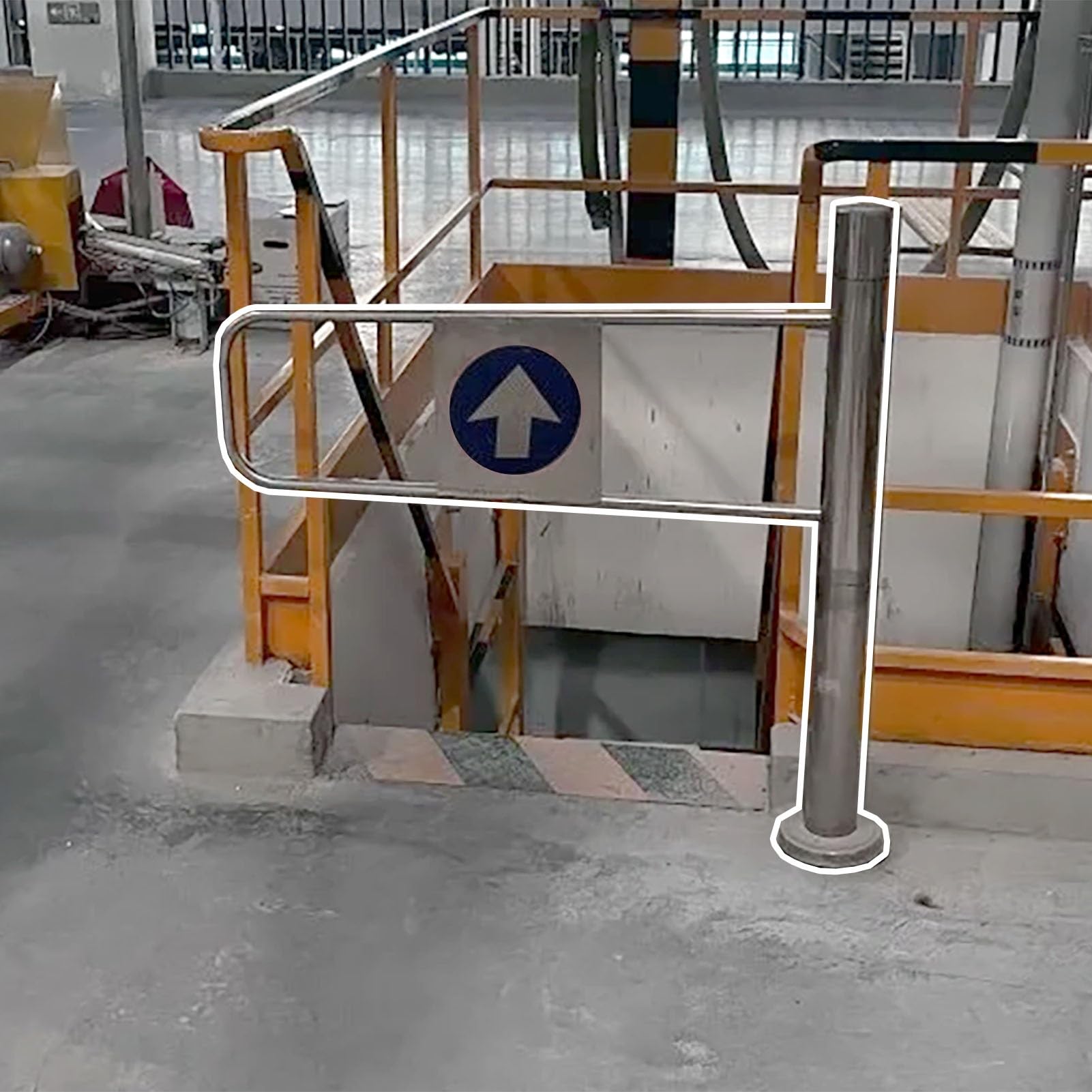 Barrière de sécurité rotative automatique à ressort – Porte unidirectionnelle pour entrepôt, usine, immeuble de bureaux, entrée – Solution de contrôle d'accès sécurisée