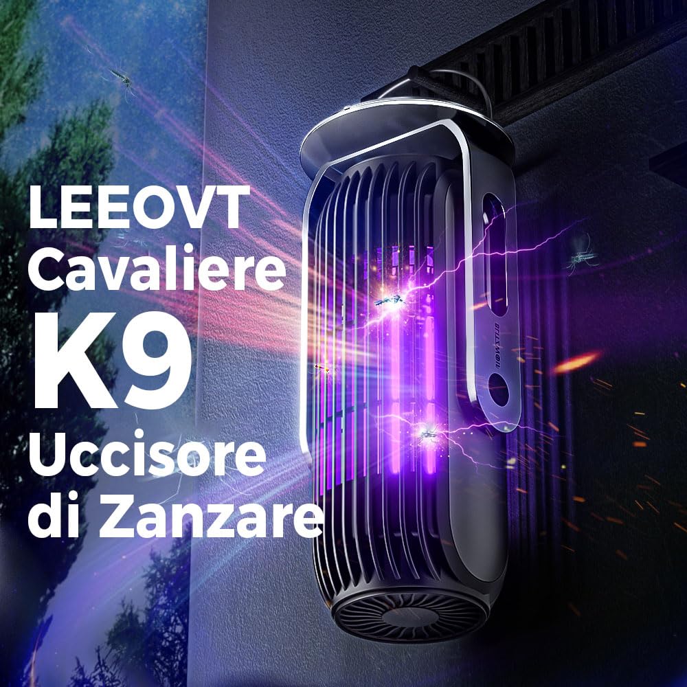 LEEVOT Lampada Antizanzare Elettrica 2000V 20W, Zanzariera Elettrica da Esterno/Ammazza Zanzare Elettrico 360°, Copertura 1000m² per Interni Camera/Esterno Giardino, Hotel, Ufficio