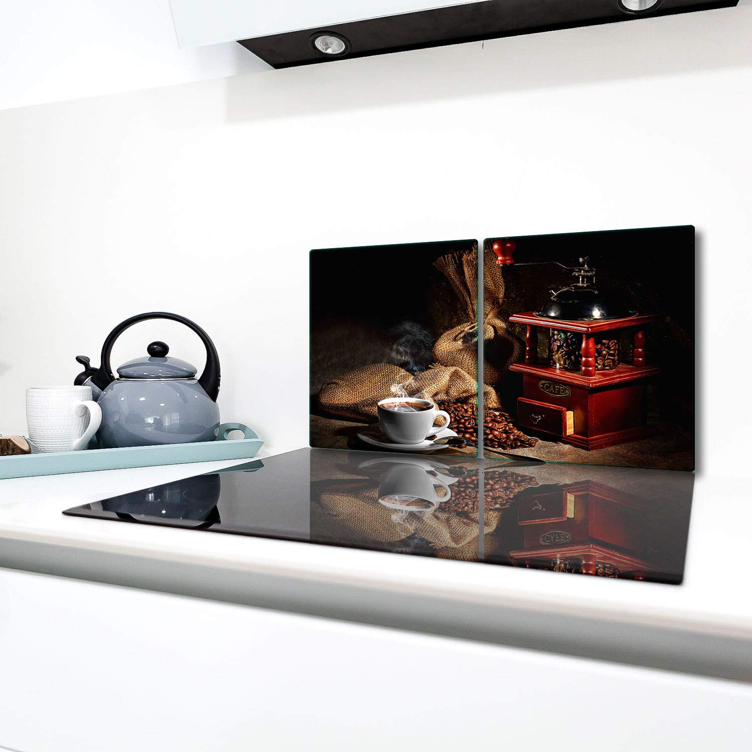 TMK Lot de 2 plaques de protection en verre pour plaque de cuisson en céramique 40 x 52 cm