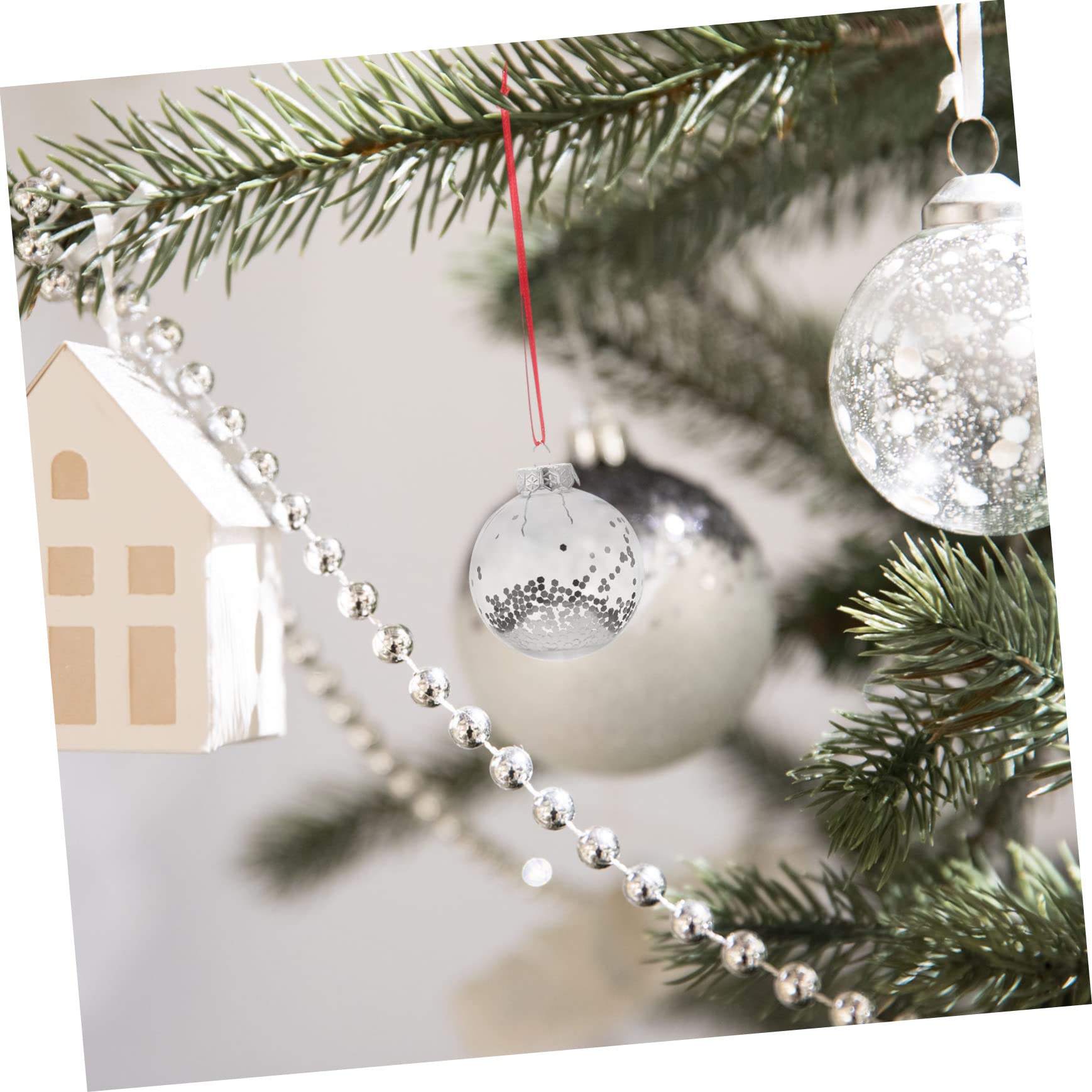 Hängende Weihnachtskugel aus Pet-Material Christbaumschmuck zum Aufhängen Weihnachtsartikel für Festliche Dekoration Zufälliger Stil