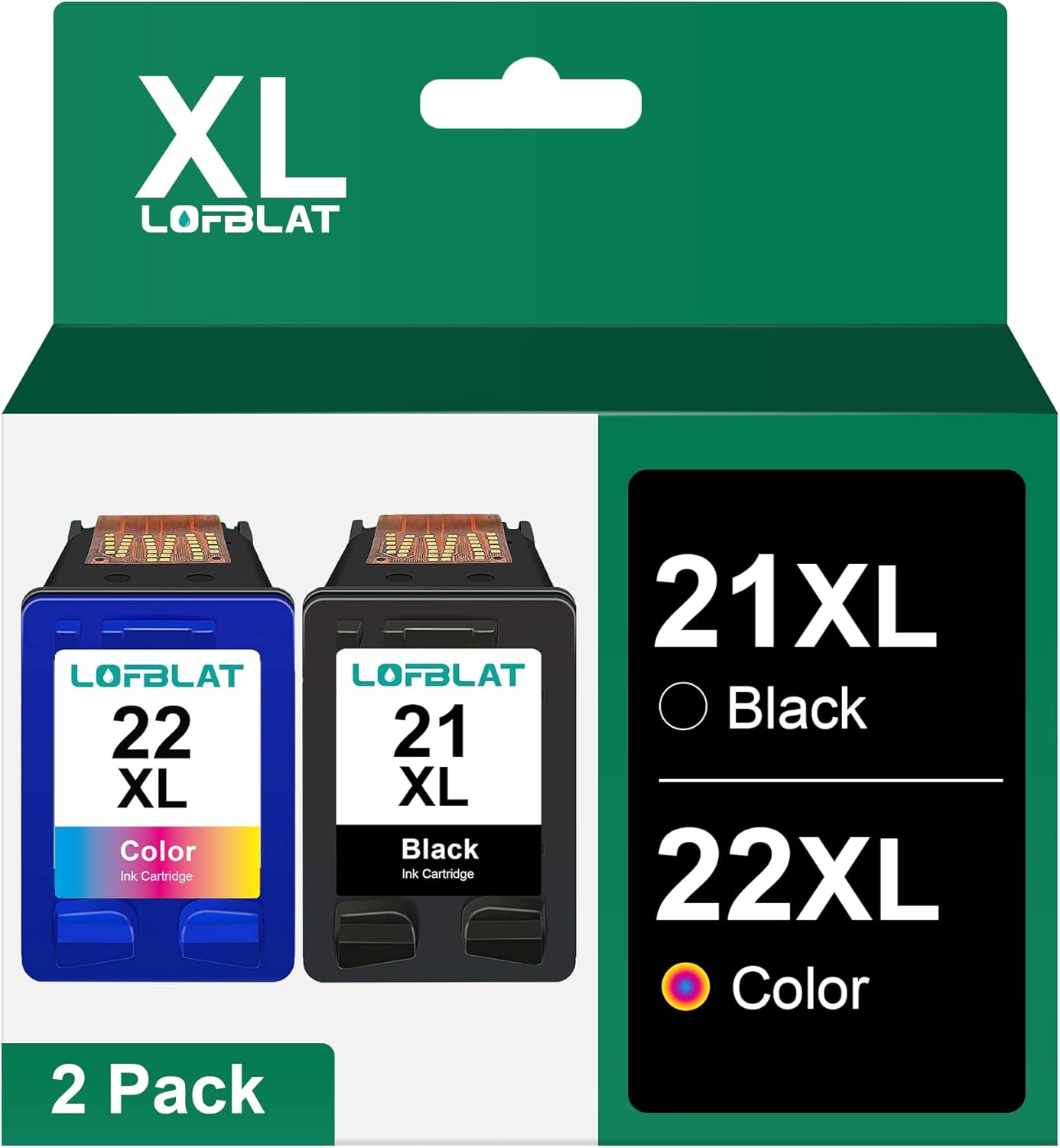 LOFBLAT 21XL 22XL Druckerpatronen, Kompatibel für HP 21 22 Patronen für