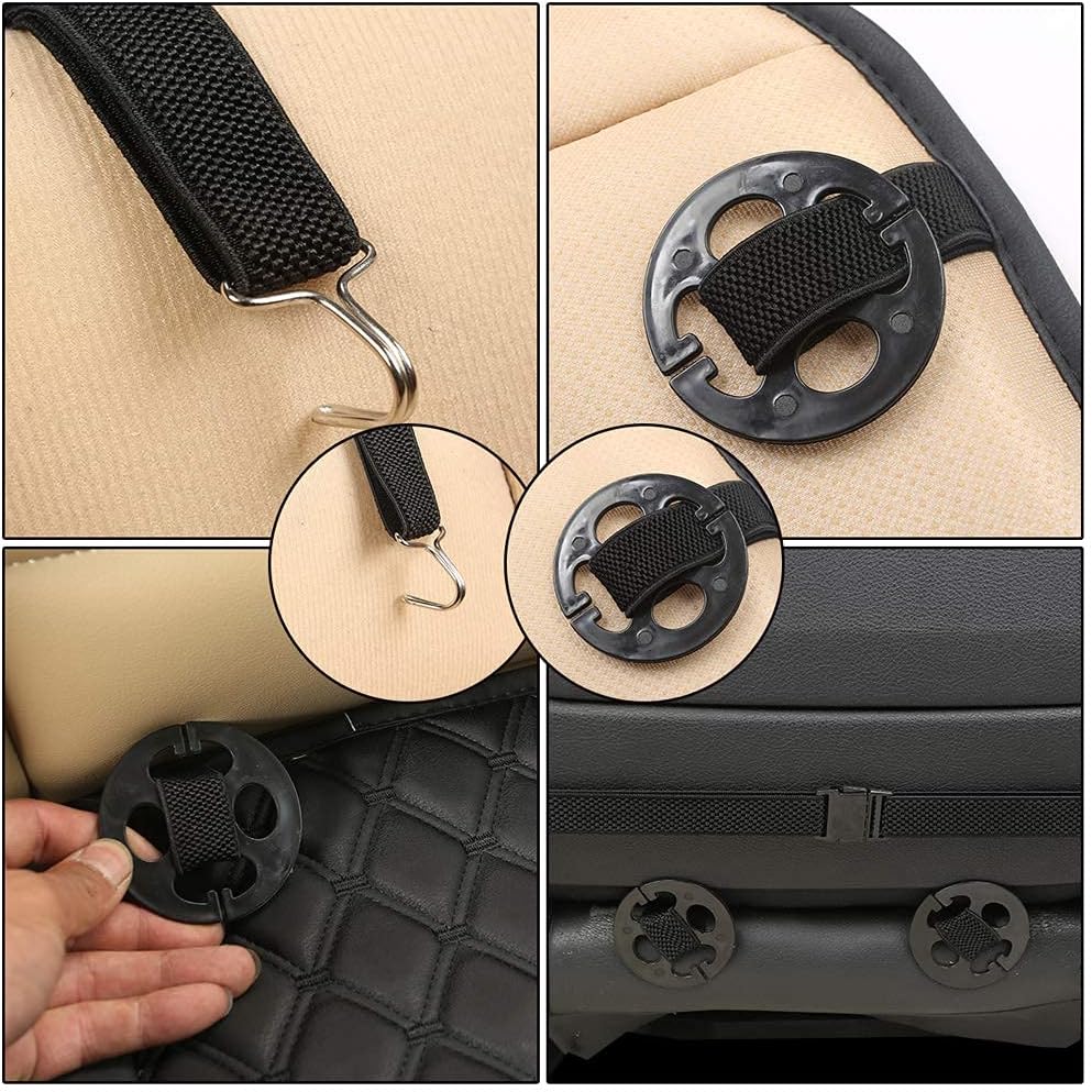 Black Panther PU Car Seat Cover, Front Seat Protector Compatible with 90% Vehicles,Embroidery,Anti-Slip & Full Wrapping Bottom (W 21.26ׄ 20.87 Inch)(1Piece,Black)