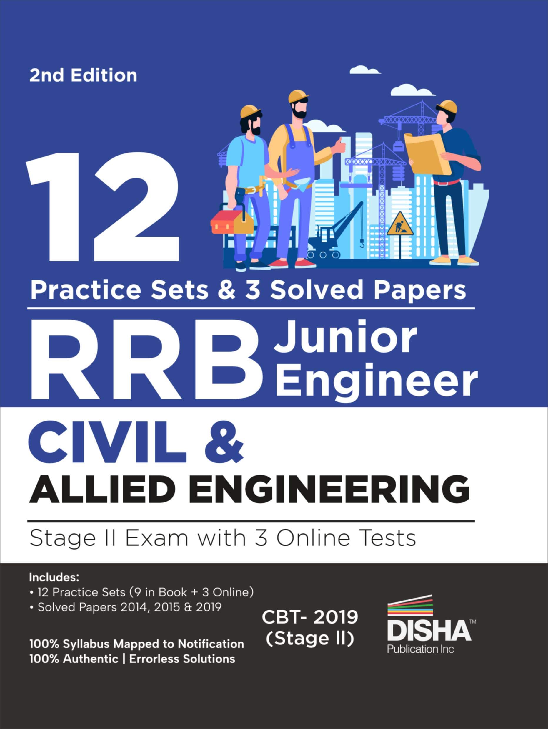 12 Practice Sets for RRB Junior Engineer Civil & Allied Engineering Stage II Exam with 3 Online Tests 2nd Edition