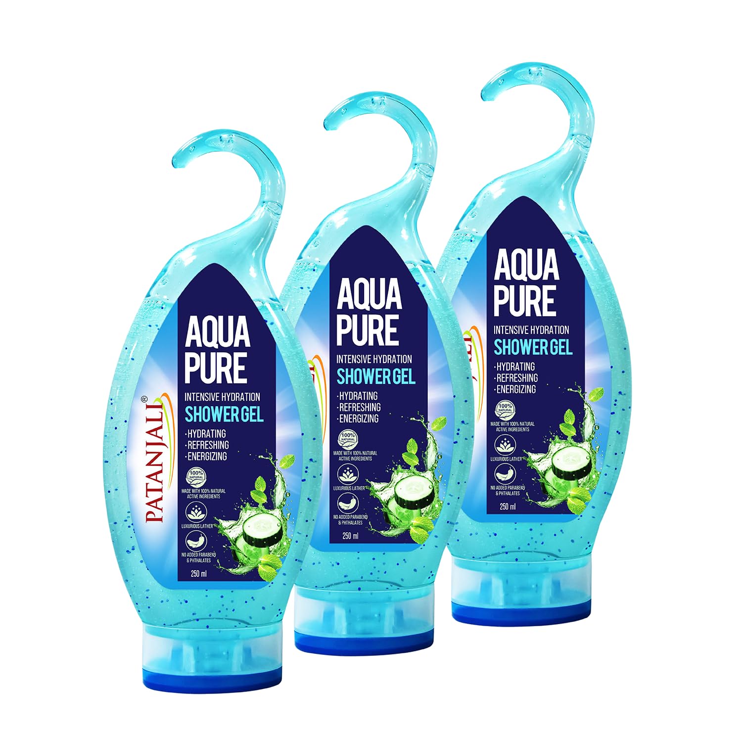 Patanjali Aqua Pure Intensive Hydration Shower Gel 250ml (Pack of 3), for Refreshing Cleanse and Skin Hydration with Natural Ingredients-image-11
