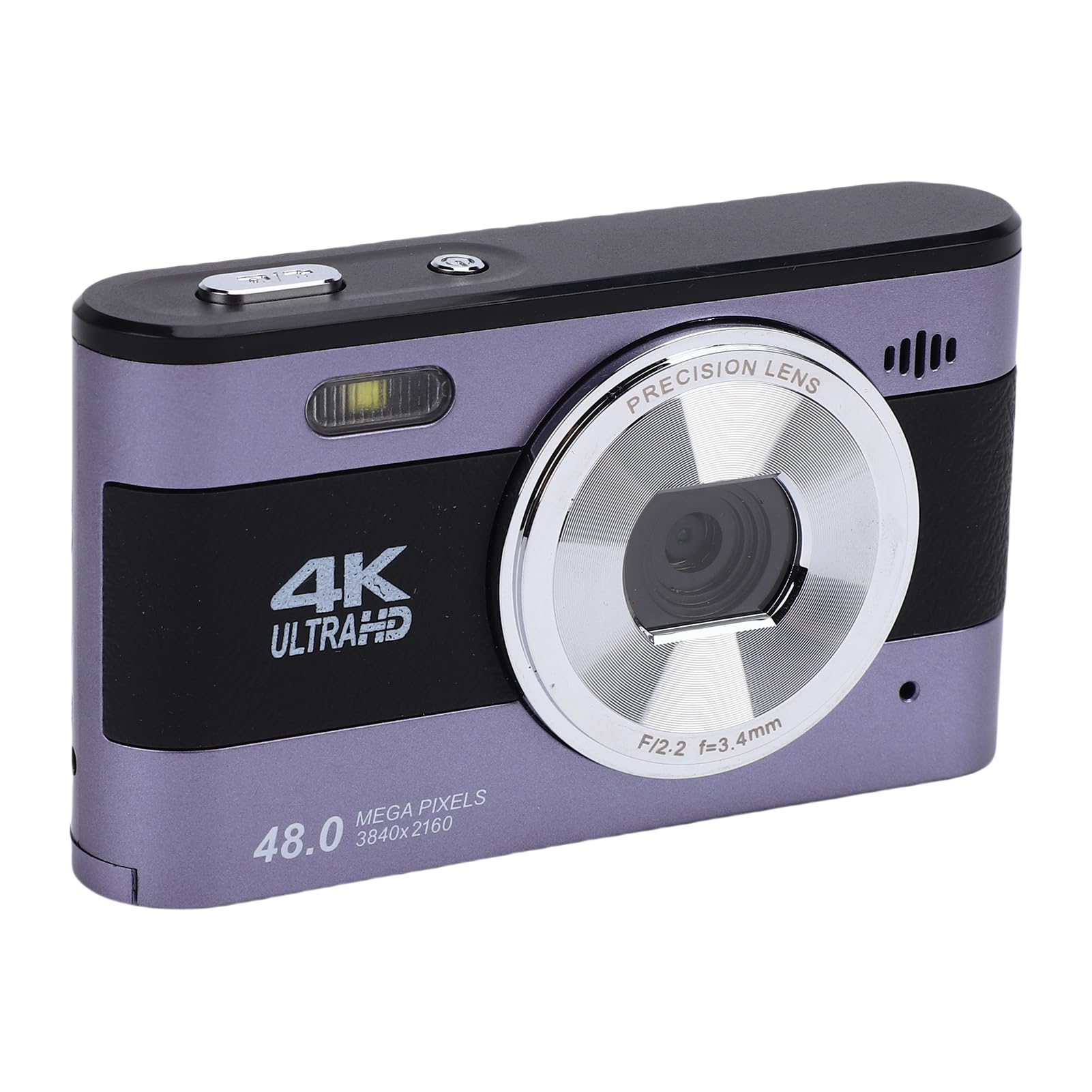Bewinner Camera Digitale 4K per Fotografia, Fotocamera da Vlogging da 48 MP con Schermata da 3 ", Luce di Riempimento a LED, Videocamere da Viaggio Compatto Zoom 18x Zoom per Principianti (Viola)