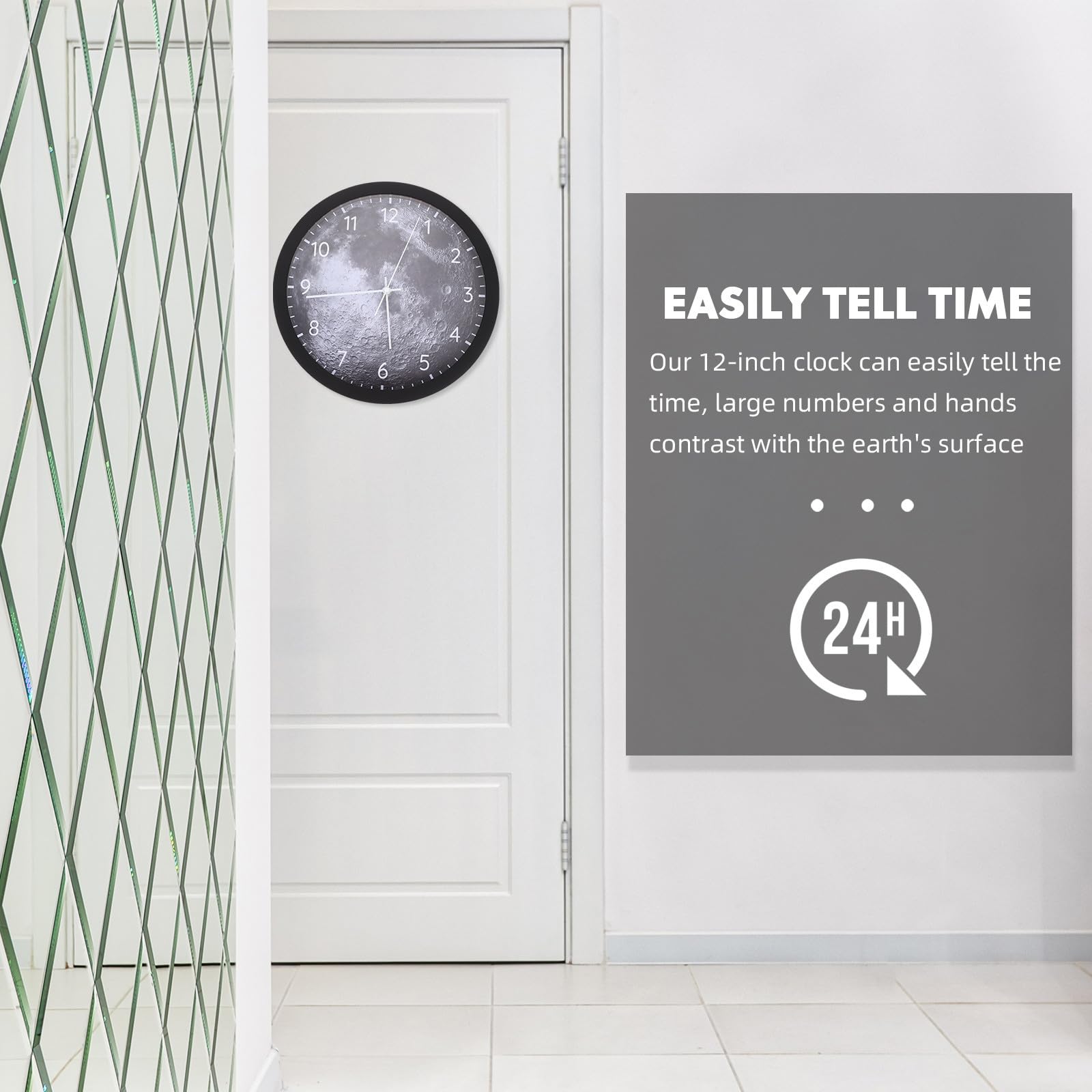 Reloj de Pared Luminoso LED Inteligente Control de Voz para Dormitorio