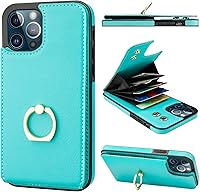Vista 14 de Folosu Funda compatible con iPhone 12/12 Pro con soporte para tarjetas, rotación de 360°, soporte de anillo de dedo con función atril, protección