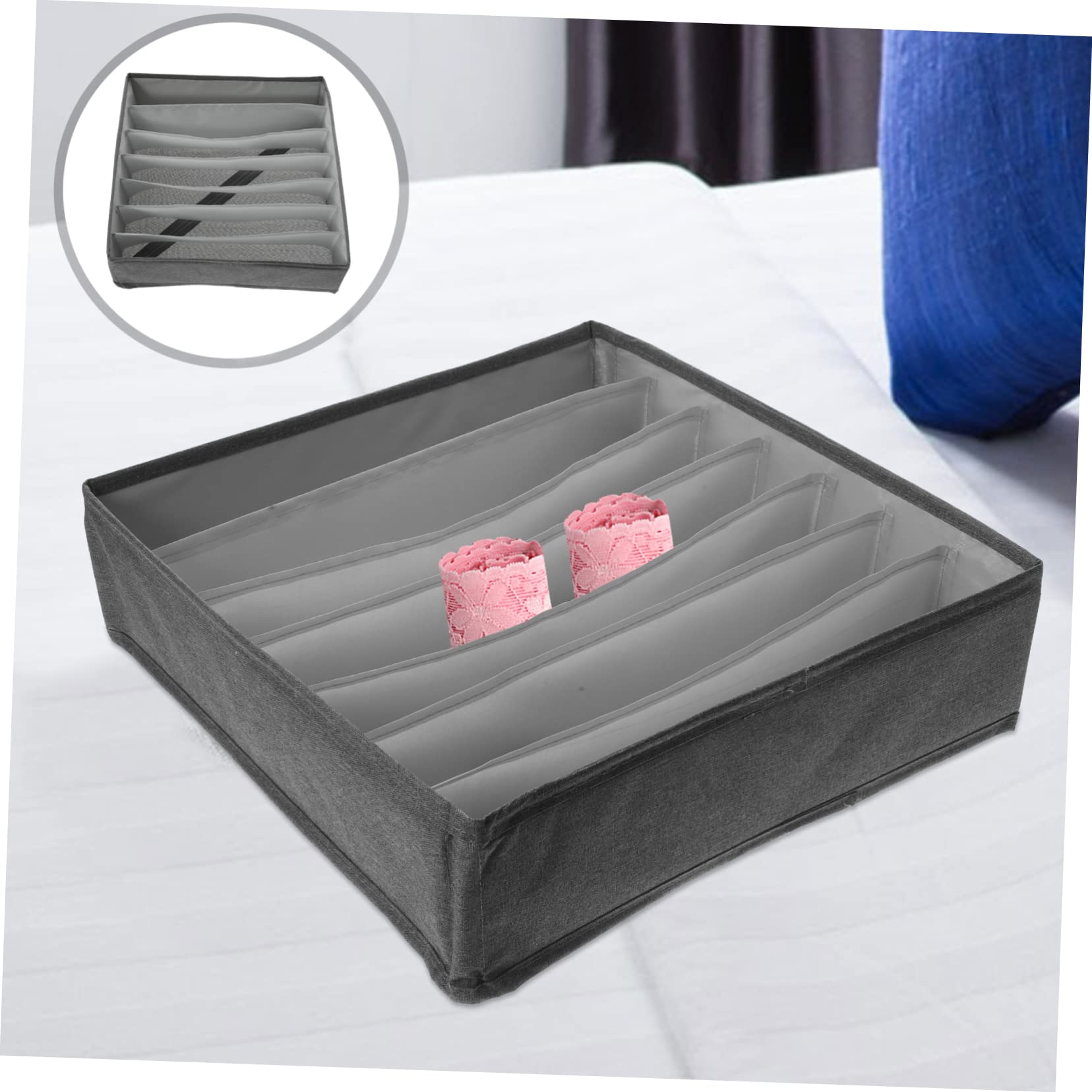 CHILDWEET Organizer Per Biancheria Intima e Calze Scatola Grigia Con Scomparti Contenitore Salvaspazio Per Armadio Organizer Versatile Per Vestiti e Accessori Resistente e Facile Da
