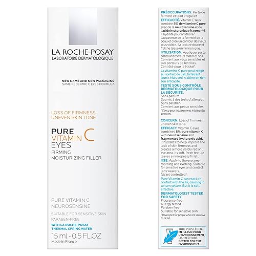 Miniatura 2 de La Roche-Posay Redermic C Crema reafirmante para ojos, antiarrugas, con vitamina C y ácido hialurónico, de 0.5 onzas líquidas.