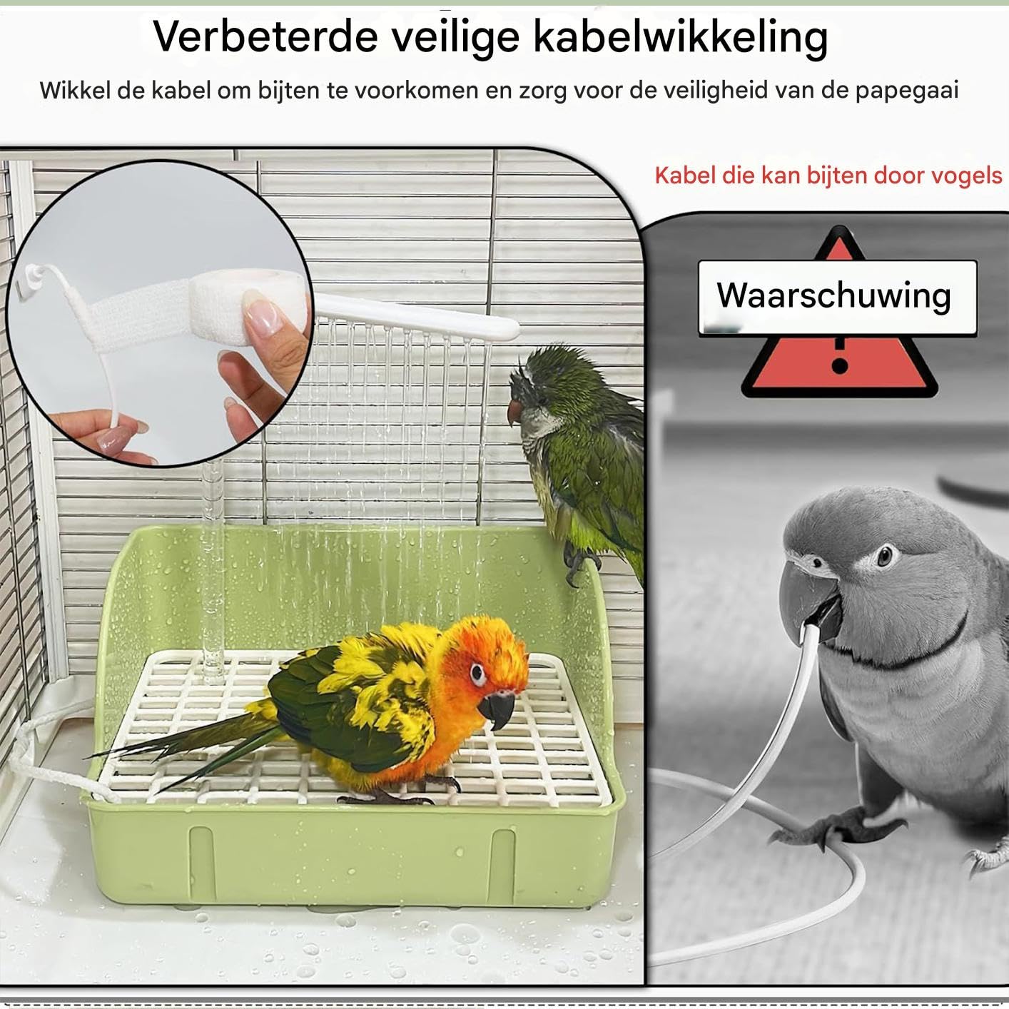 Ducha para pájaros | Automático Pájaros Bañera con Bomba | Diseño Espacial | Loros Contenedor de baño, Jaula de Pájaros Accesorio para Conures, Pinzones, Periquitos, Agaporniss, Perquitas y Guacamayos