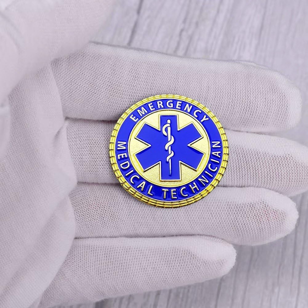 Dianzan Broche Caducée Étoile De Vie Médicale, Broche Ronde Bleue Symbole Ambulancier Paramédical, Broche À Revers pour Médecin Infirmière