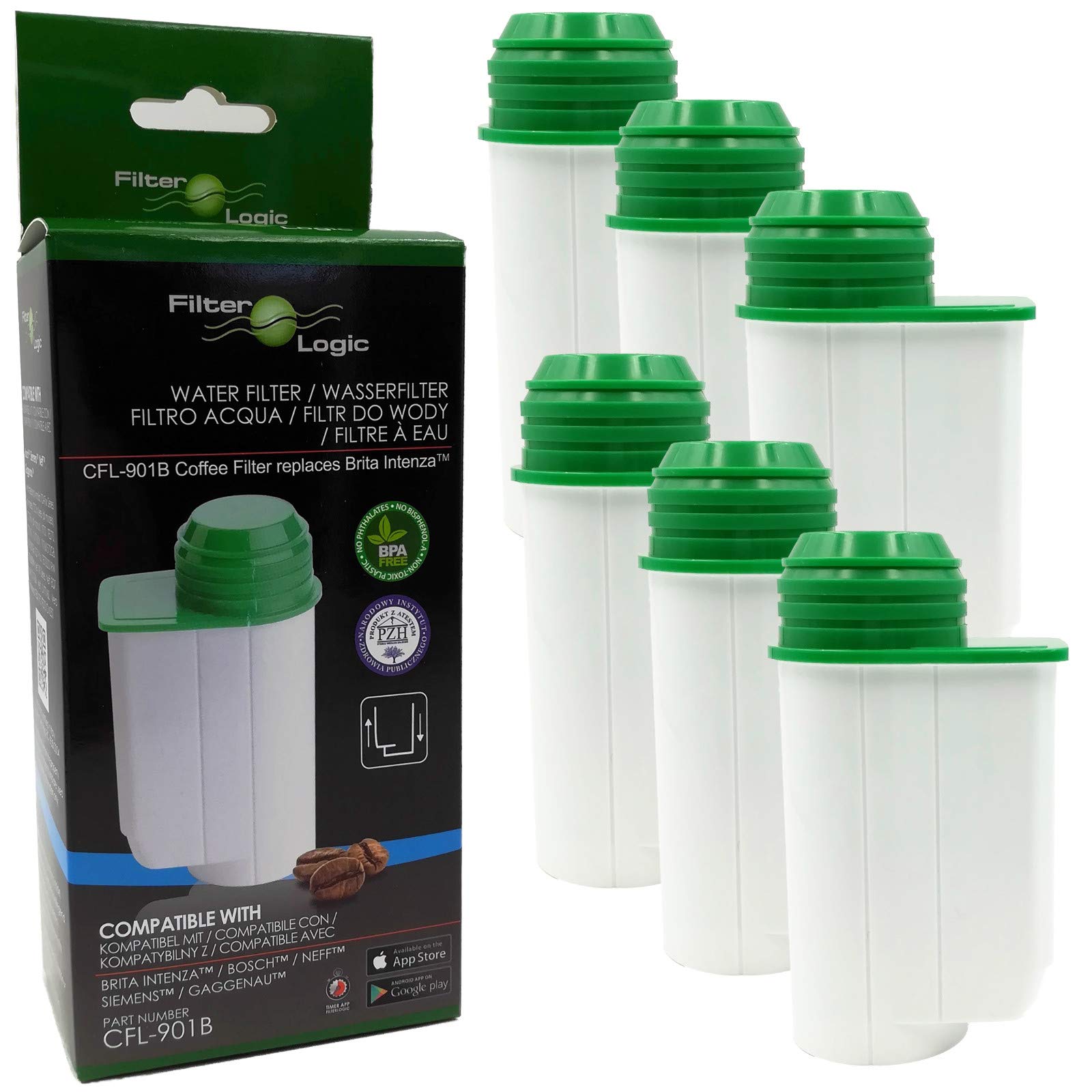 FilterLogic CFL901B 6 Pack Water Filter Cartridge compatible with