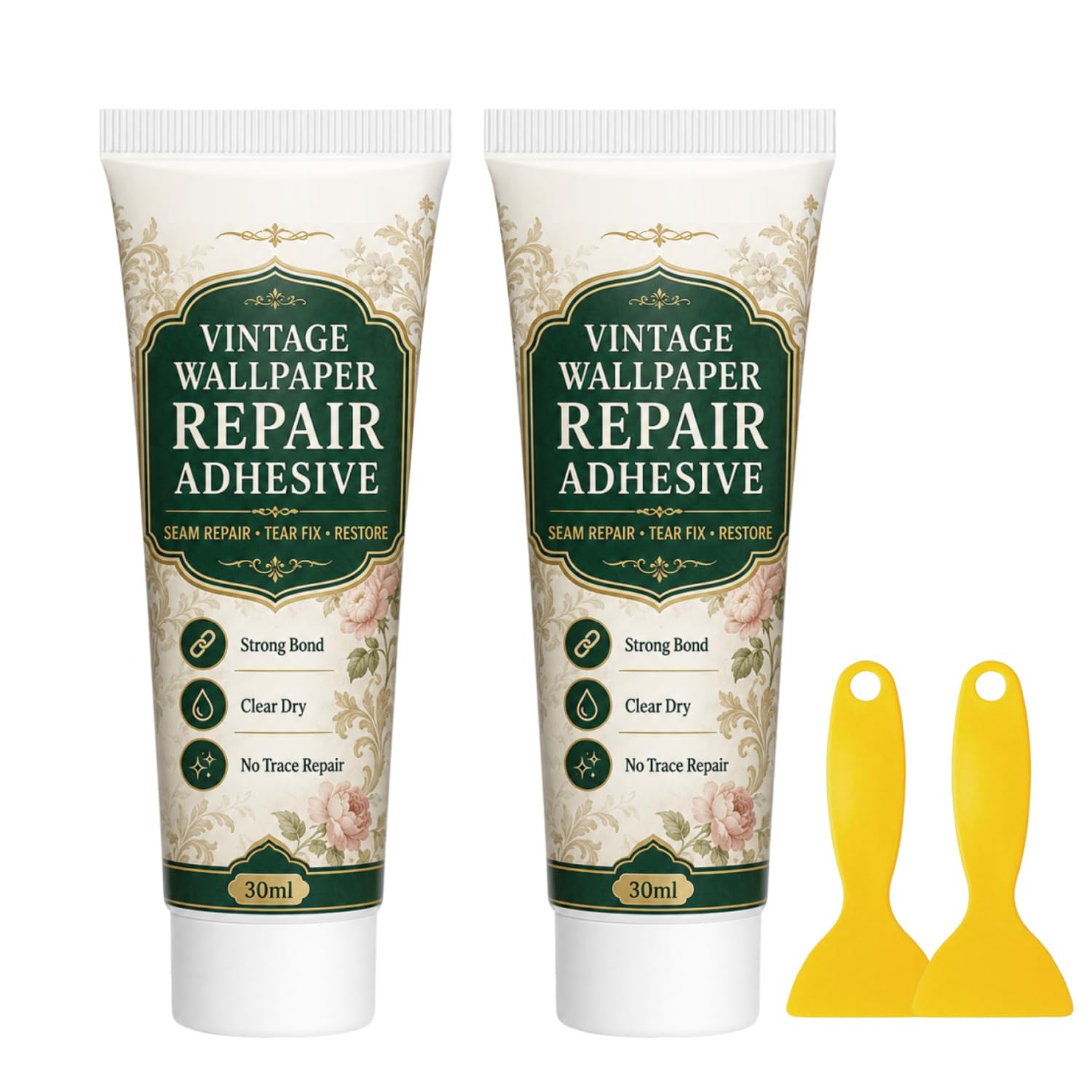 Wallpaper Repair Adhesive for Vintage-Patterned Wallpaper (2pcs)