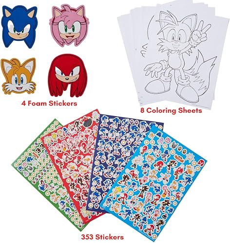 Miniatura 3 de Sonic The Hedgehog - Juego de arte para colorear para niños con calcomanías y sellos, más de 150 piezas