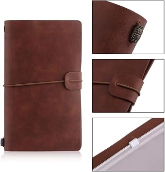 YUANstore Vintage Hardcover Notebook Spiral Faux Leather Dairy Note Book School Office Supply For Students Business Notebooks Making Notes