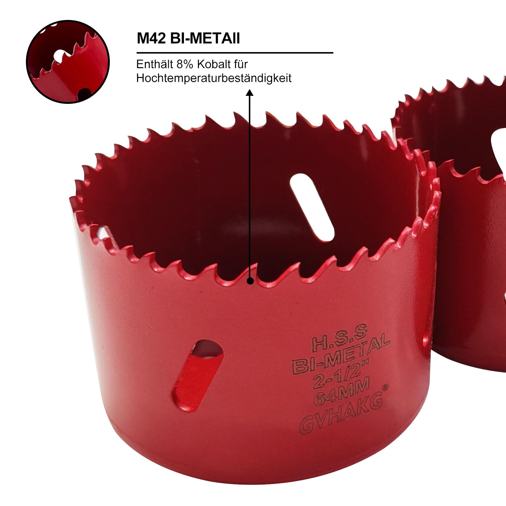 Juego de 16 sierras perforadoras bimetálicas M42 sobre 8% cobalto, 11 tamaños de 19 a 64 mm de diámetro, broca circular con 4 brocas para metal blando, madera, PVC y placas de plástico