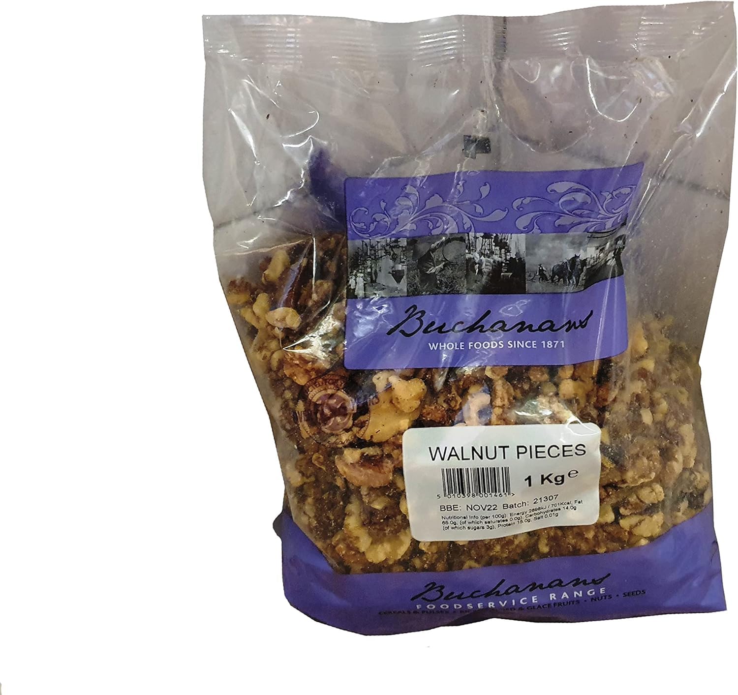 Buchanan Nuts (Walnut Pieces 1kg, Pack of 1)