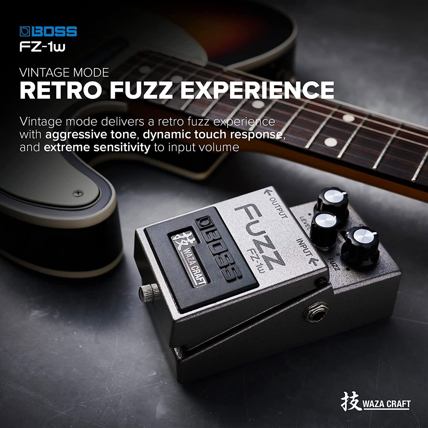Boss FZ-1W Waza Edition Fuzz Effektgerät + keepdrum 9V Netzteil