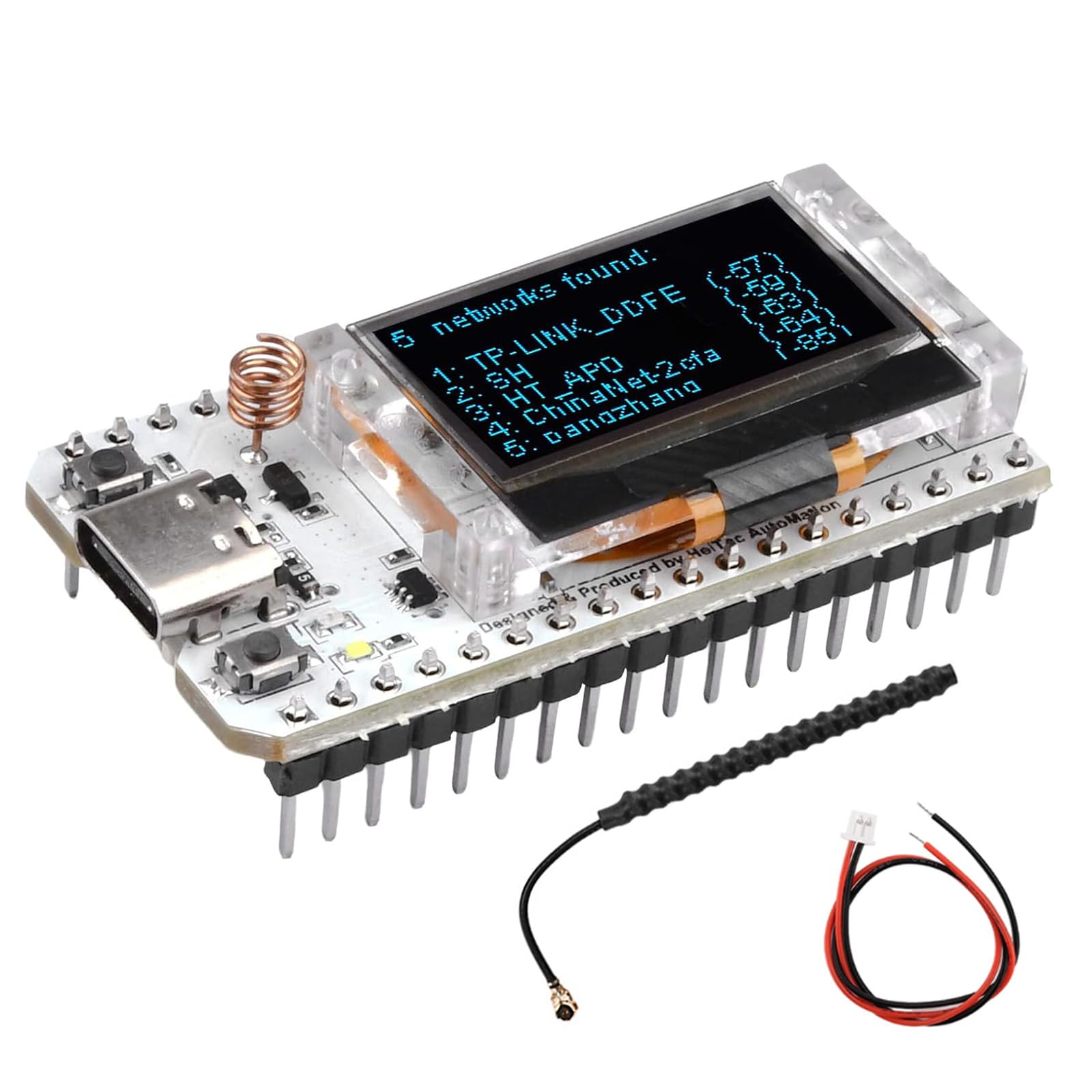 Diymore SX1262 Lora V3 pour ESP32 avec Broches soudées, LX7 Dual-Core 2,4 cm Bluetooth OLED Bleu, kit Wi-FI de Type C 32 modules CP2012 IOT Carte de développement 863 MHZ-928 MHz