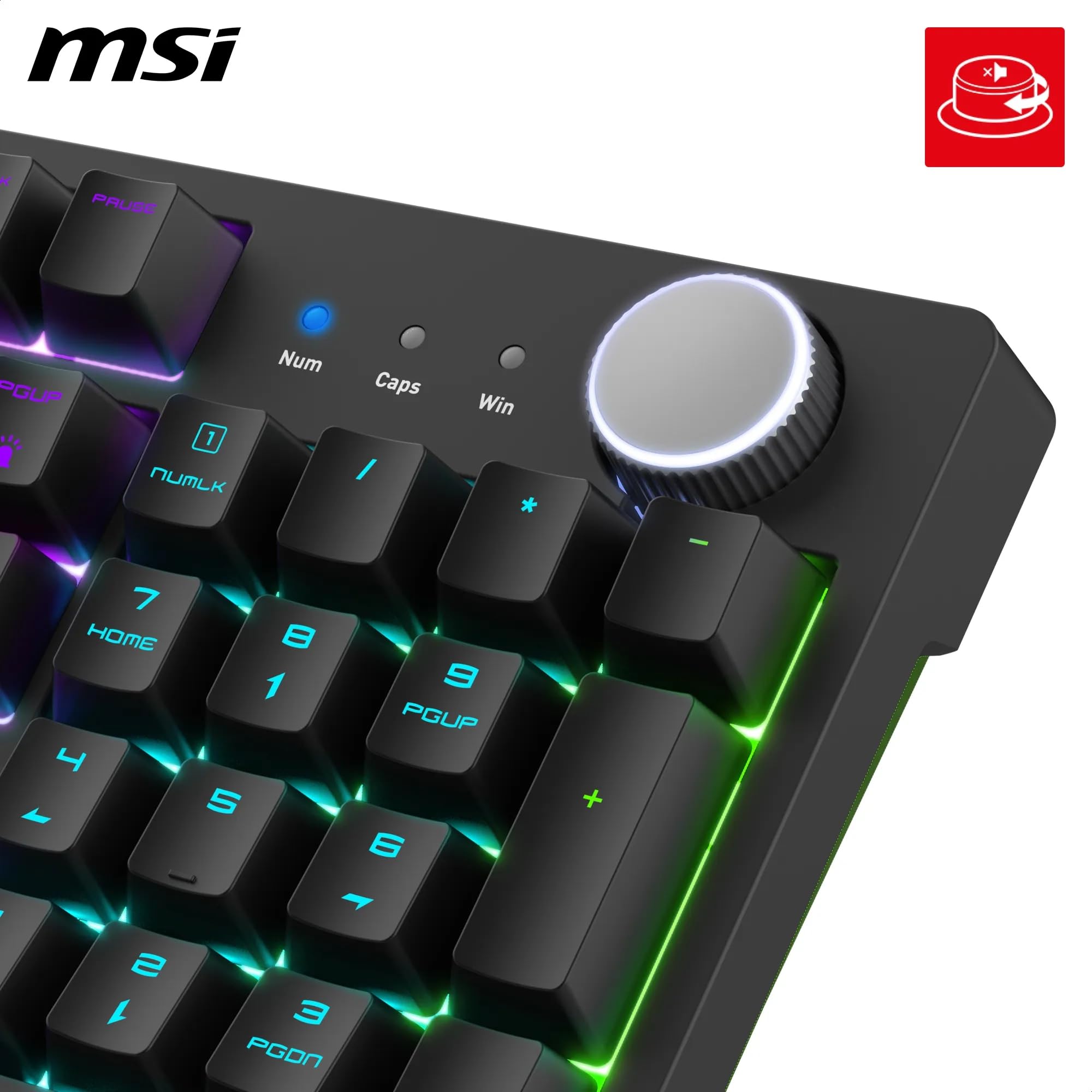 msi Forge GK320 QWERTY IT Layout - Teclado mecánico para juegos, tamaño completo, interruptores lineales rojos, intercambiables en caliente, cubierta magnética, teclas ergonómicas, base antideslizante