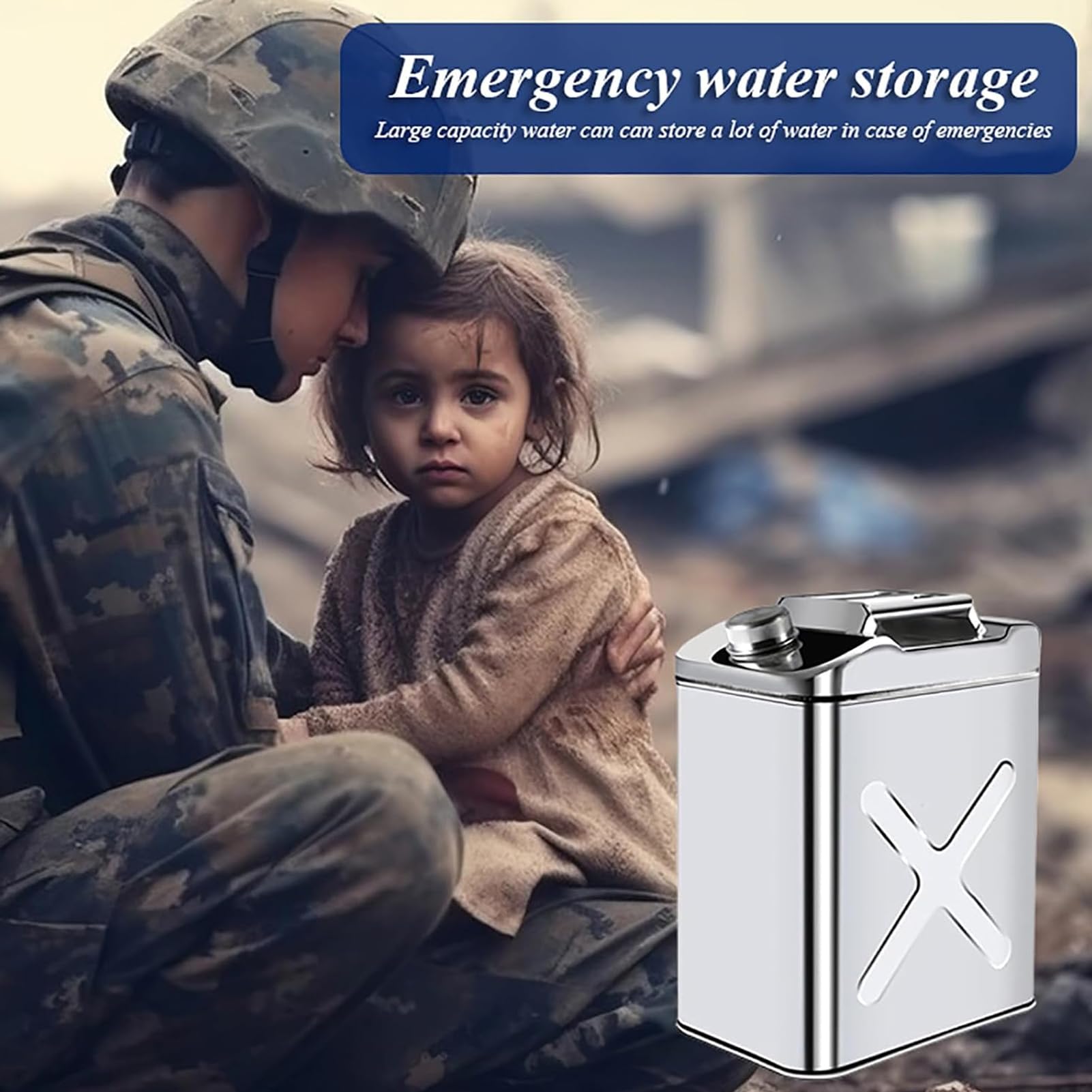 Contenedor de agua de acero inoxidable para camping, lata de almacenamiento de agua portátil resistente, jarra de tanque de agua portátil para camping, actividades al aire libre, almacenamiento de